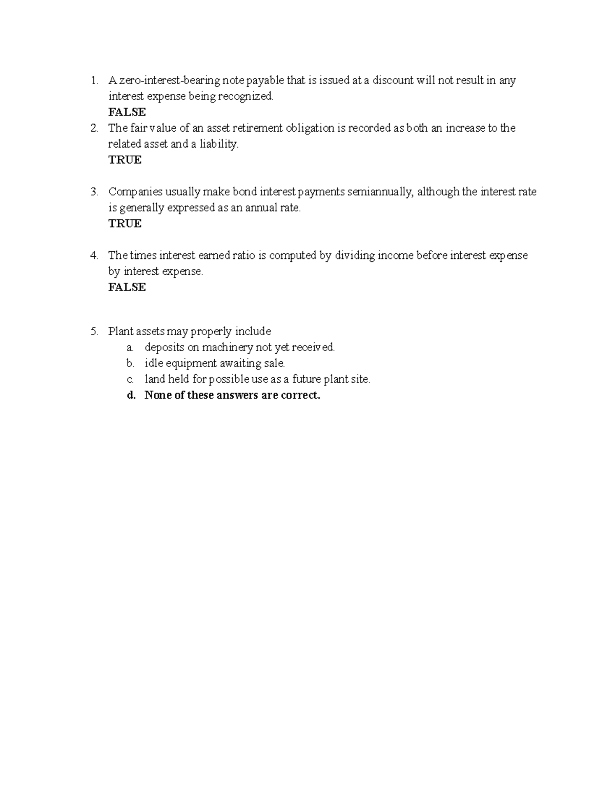 ACCT 103 Practice Problems A zerointerestbearing note payable