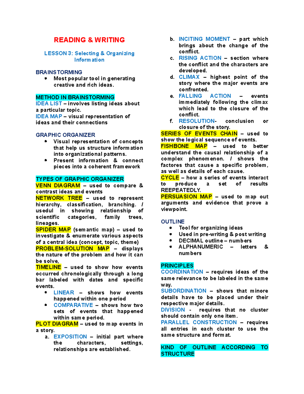 ReadingandWriting All Chapter in reading and writing READING