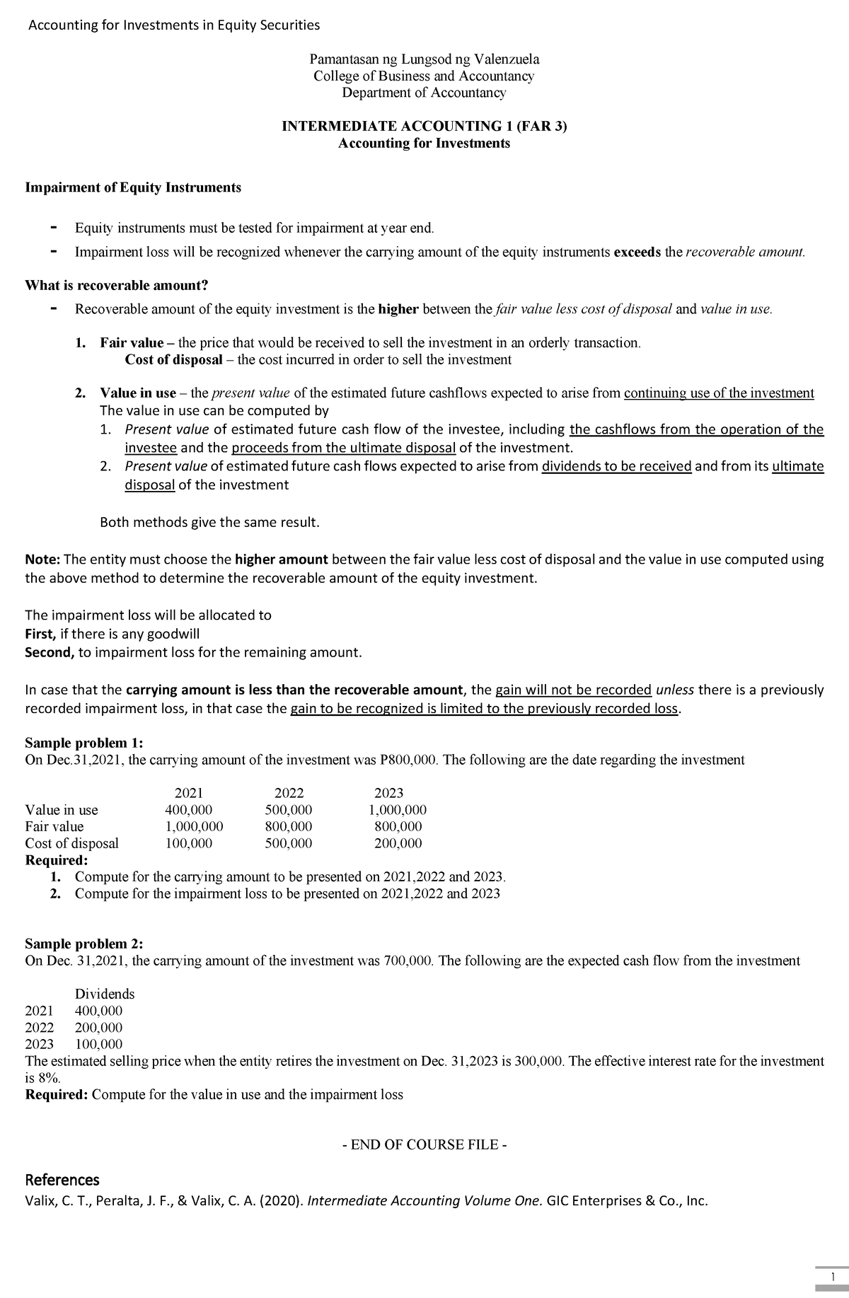 4.2 - Accounting For Investments Intermediate Accounting - Accounting ...