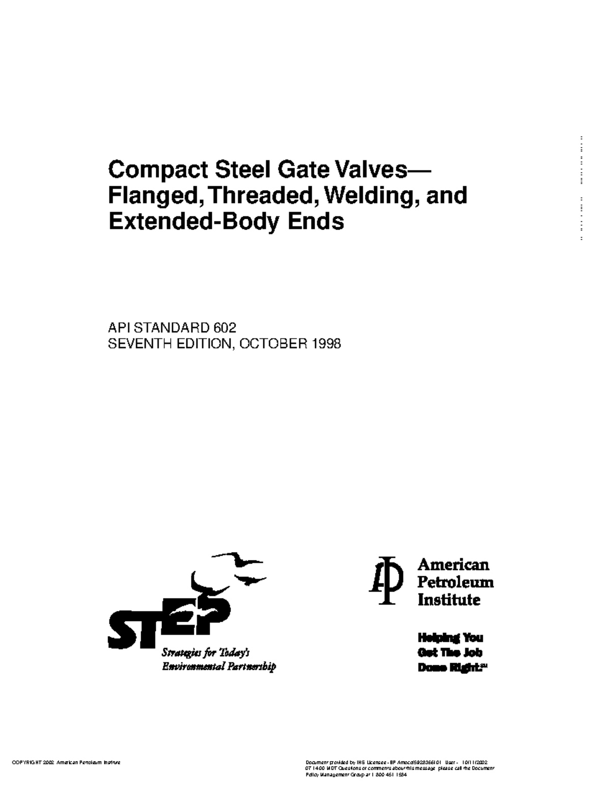 API 602 - API 602 - Compact Steel Gate Valves— Flanged, Threaded ...