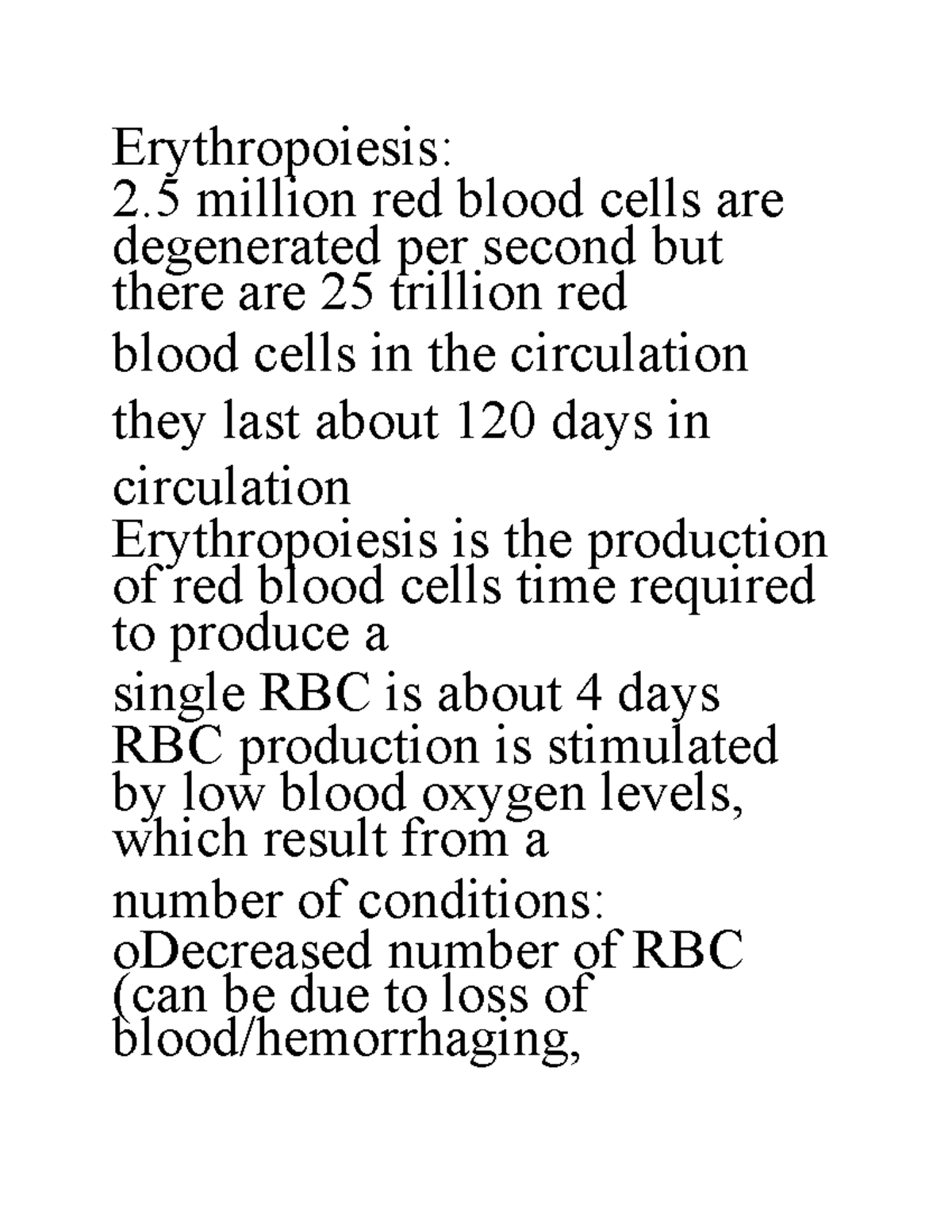Erythropoiesis - biochem note - Erythropoiesis: 2 million red blood ...
