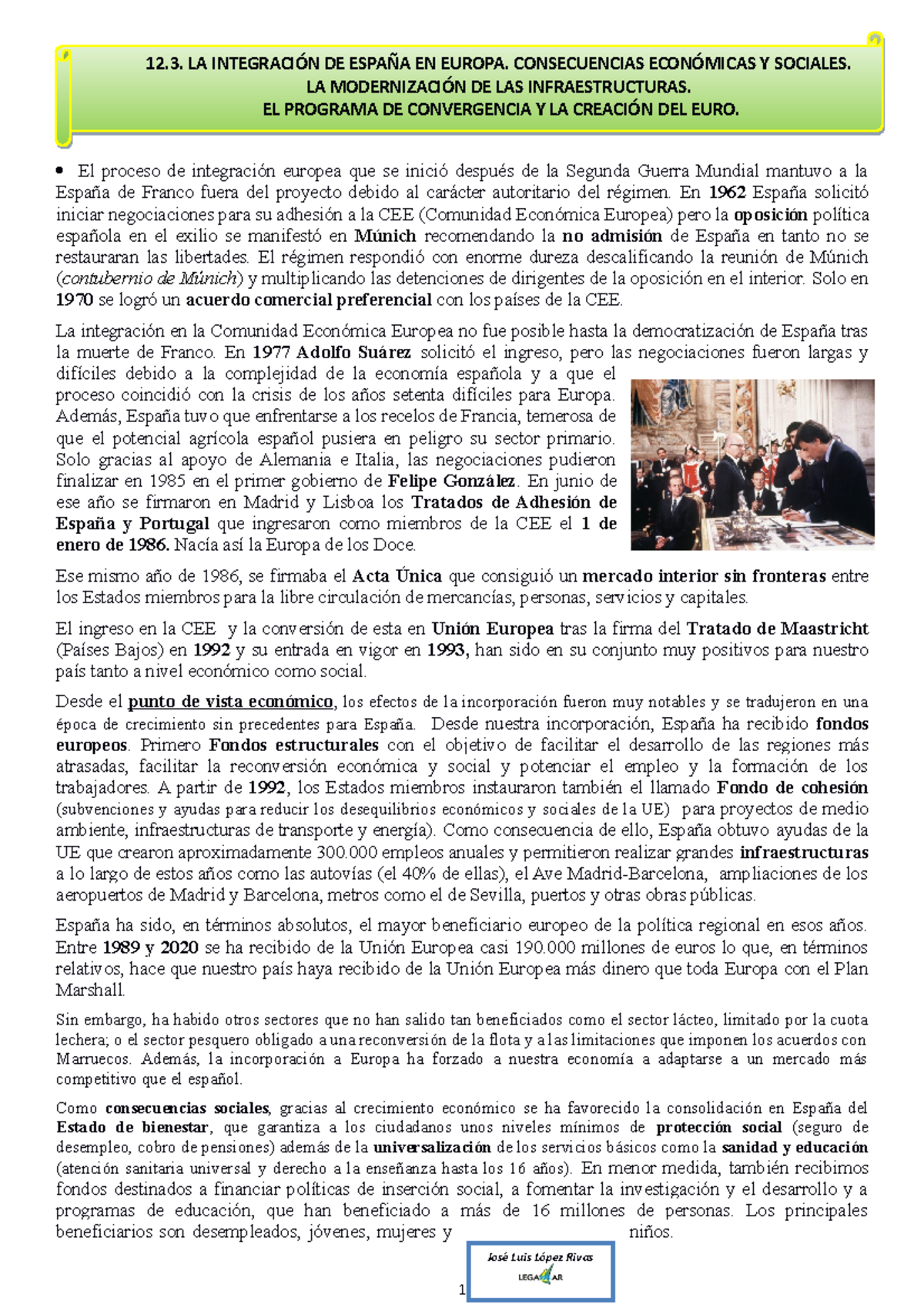 12.3. LA Integración DE España EN Europa - El proceso de integración ...