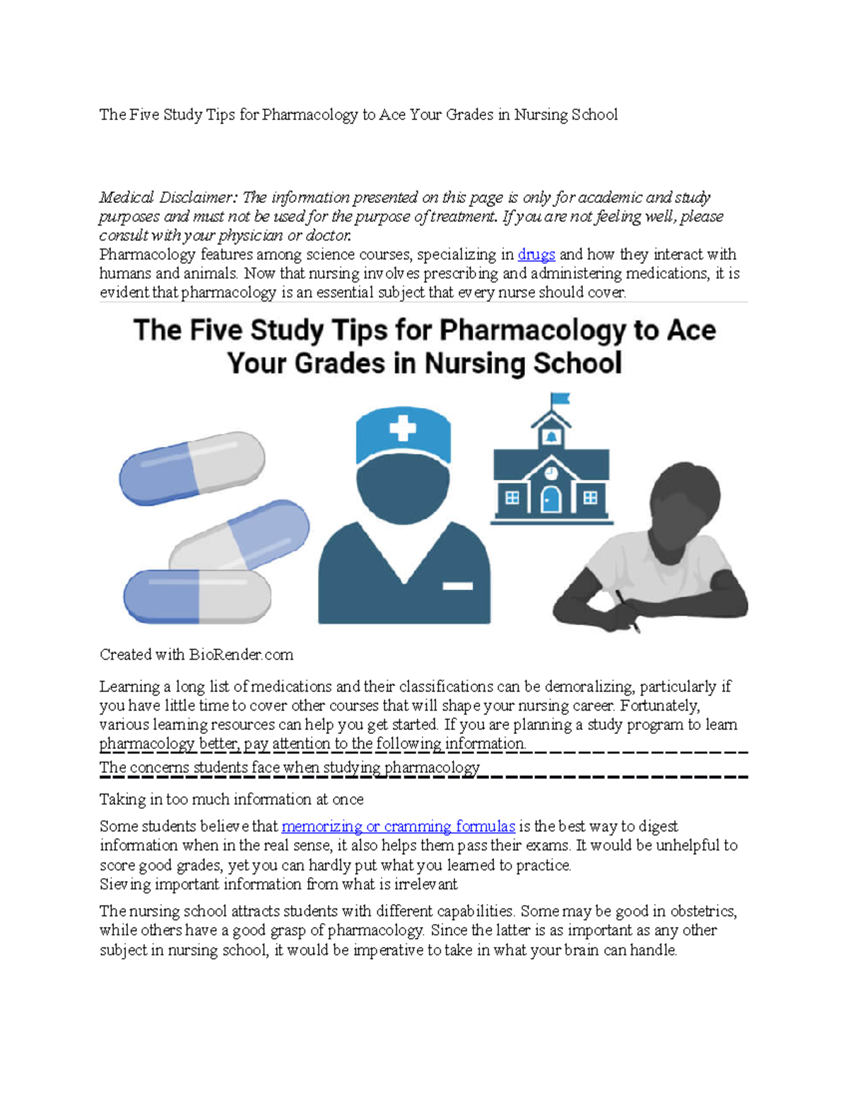 The Five Study Tips for Pharmacology to Ace Your Grades in Nursing ...