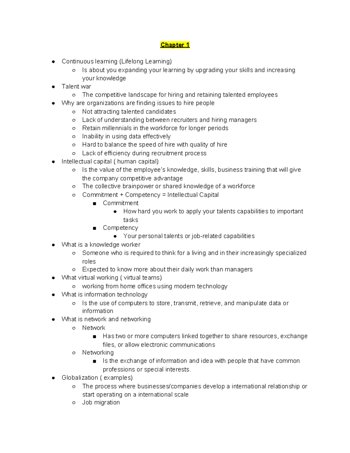 GMS 200 Notes - Chapter 1 Continuous learning (Lifelong Learning) Is ...