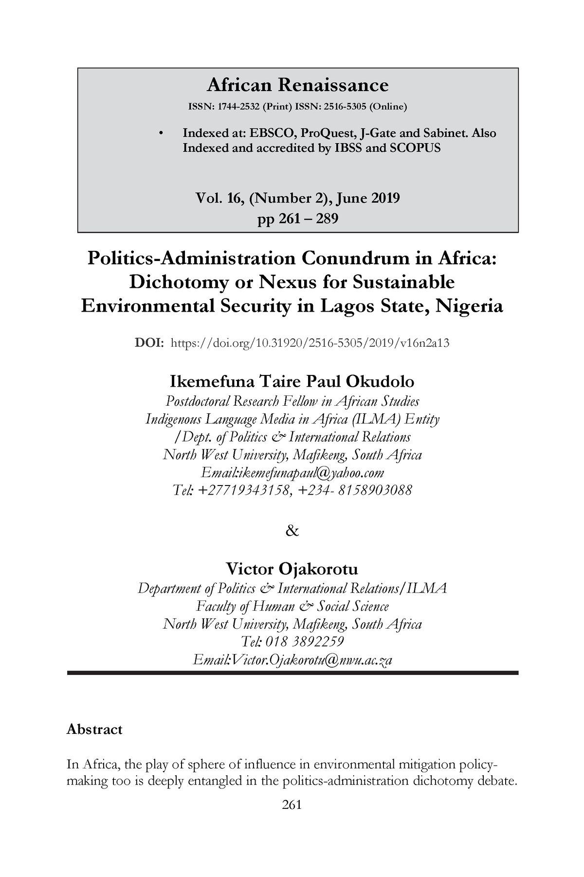 African Renaissance - Politics-Administration Conundrum in Africa ...