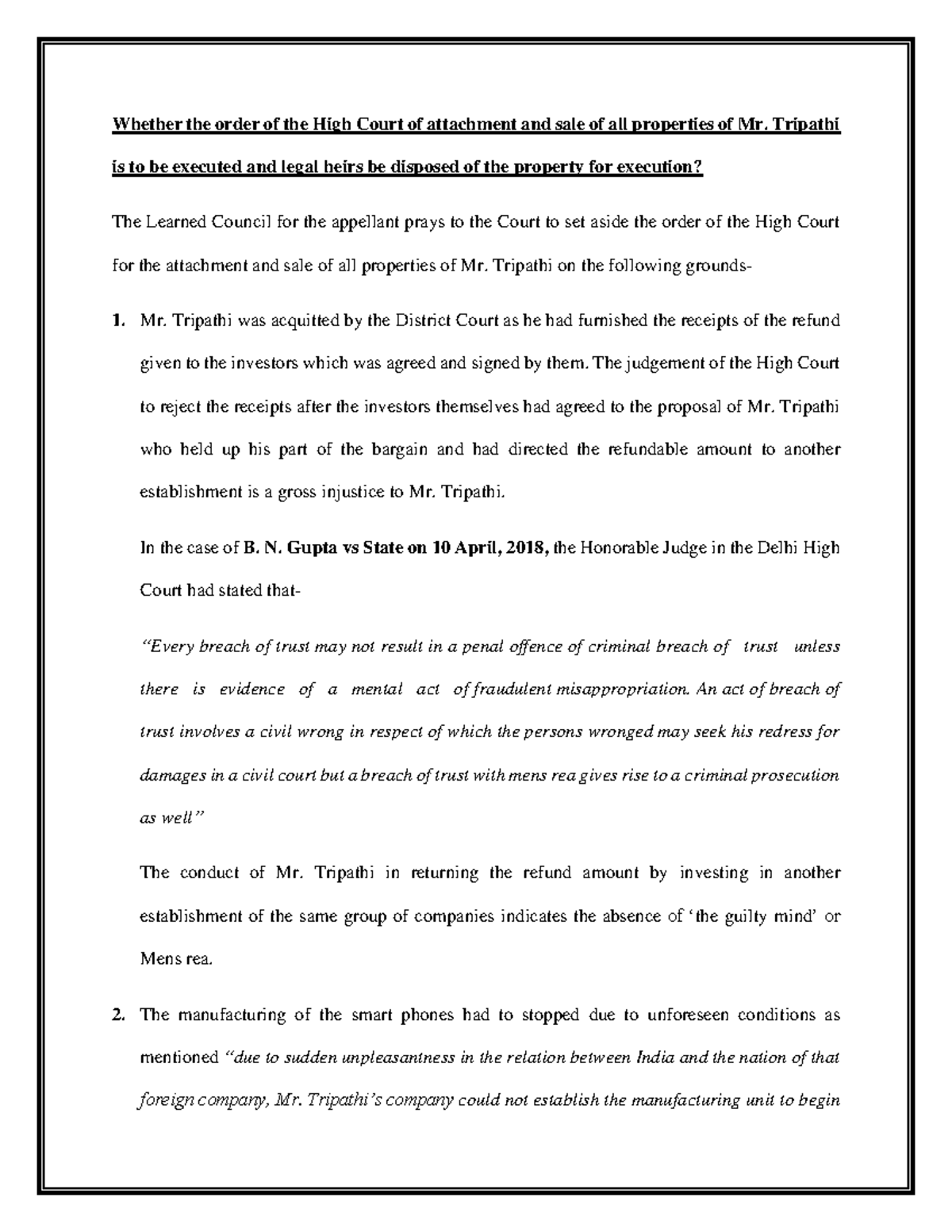 Appellant - Whether the order of the High Court of attachment and sale ...