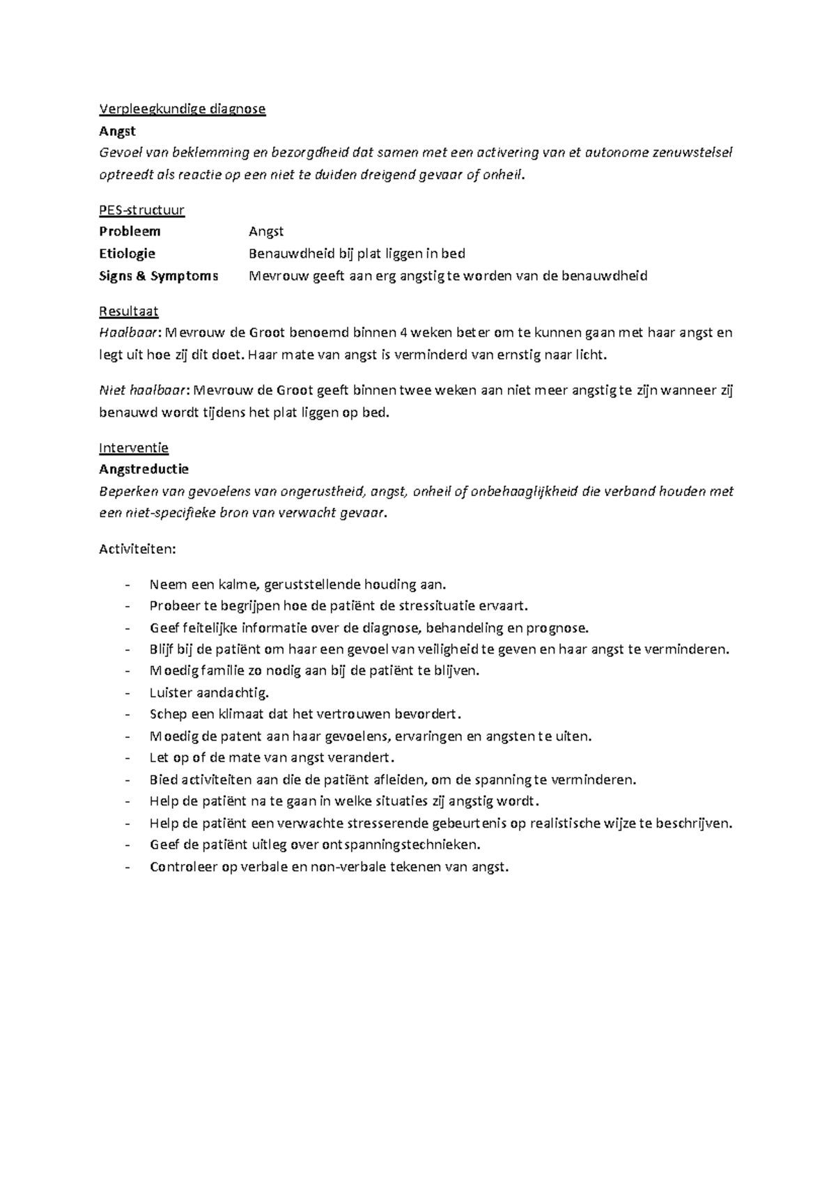 Voorbeeld Situatie Chronische Of Geriatrische Zorgvrager