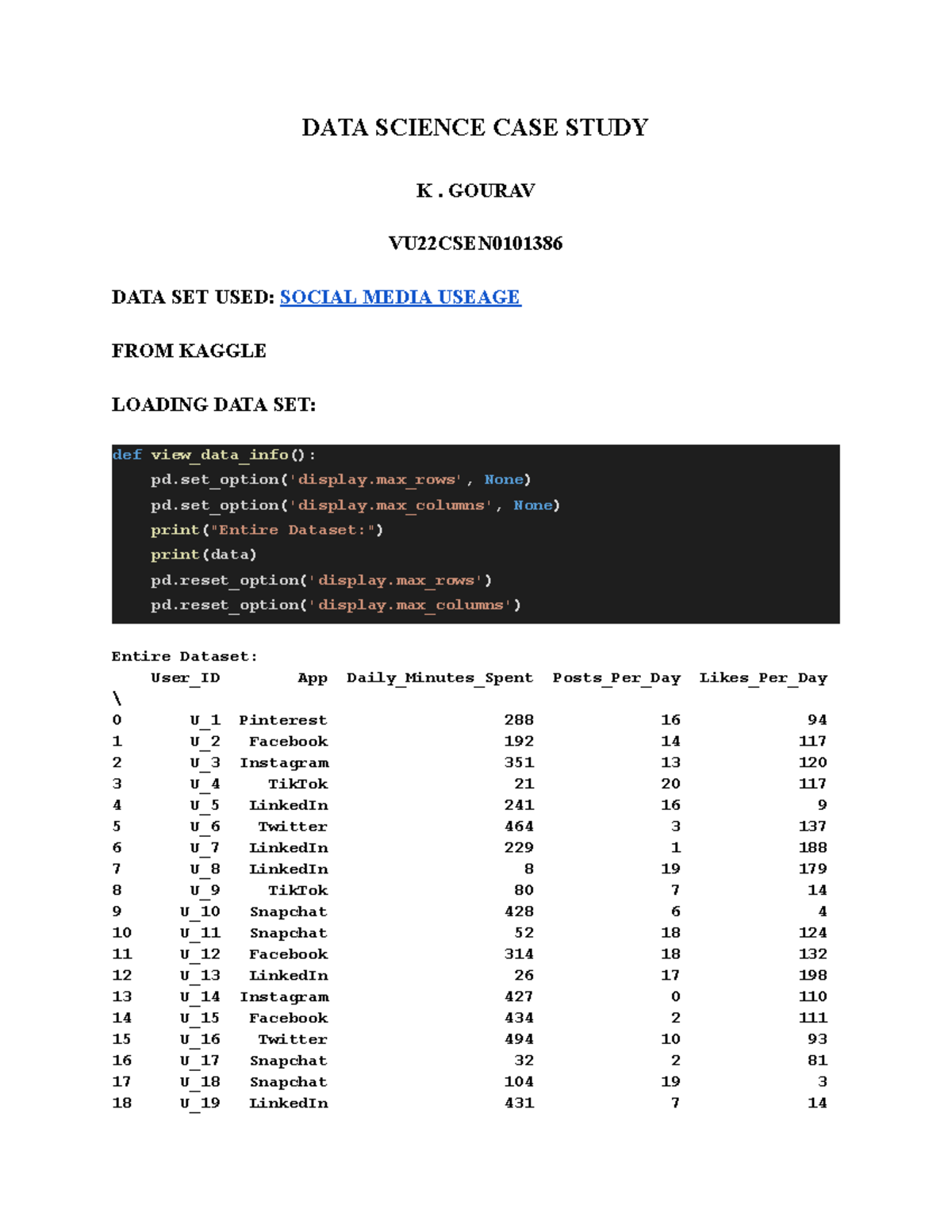 DATA Science CASE Study - DATA SCIENCE CASE STUDY K. GOURAV VU22CSEN ...