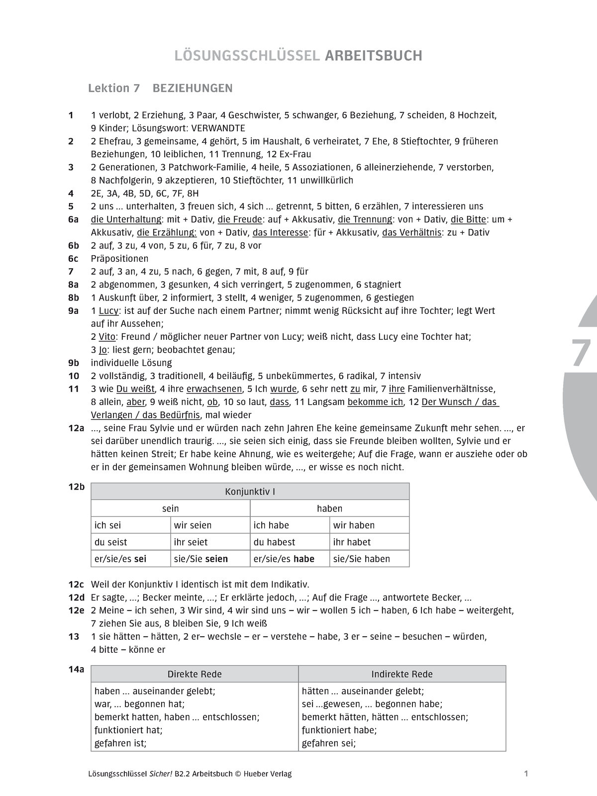 Sicher B2-2 AB Loesungen - 7 Lektion 7 BEZIEHUNGEN 1 1 Verlobt, 2 ...