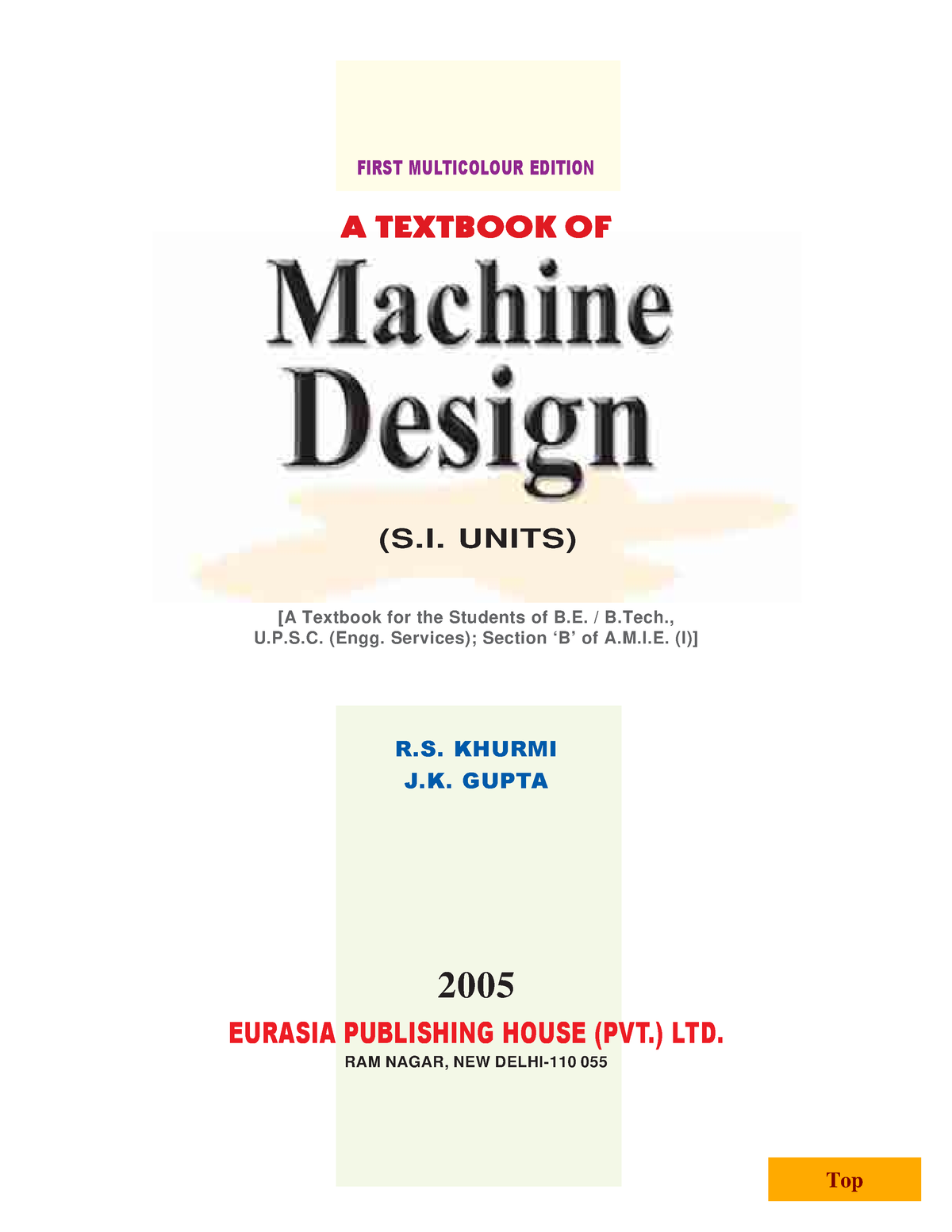 A Textbook Of Machine Design By R.S. Khurmi AND J.K. Gupta ...