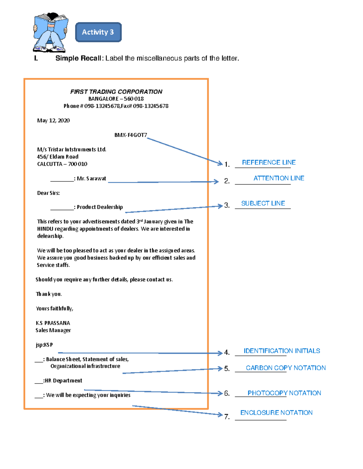 ACT 3 SIR aceQWEEQWEQ - I. Simple Recall : Label the miscellaneous ...