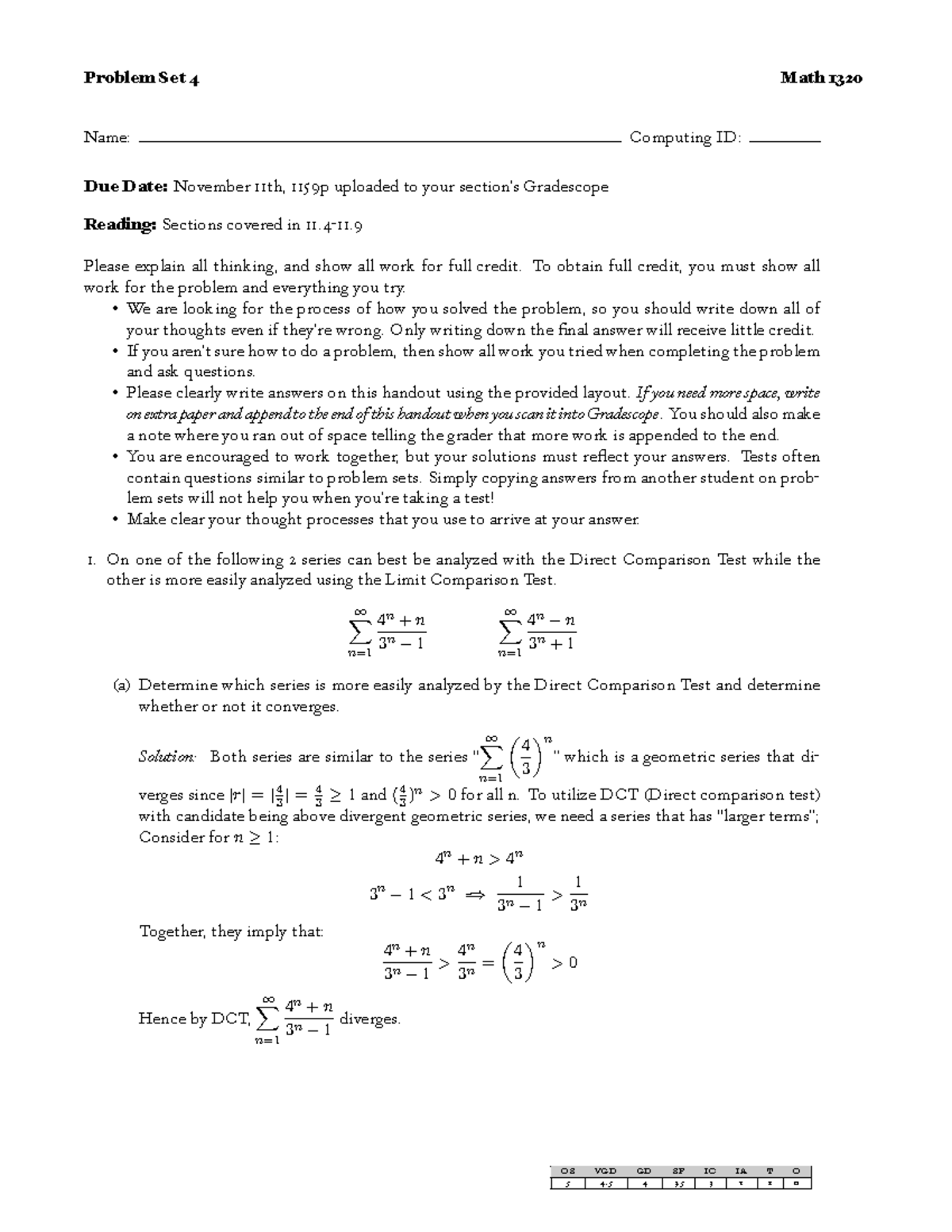 Problem Set 4 Solutions - Problem Set 4 Math 1320 Name: Computing ID ...