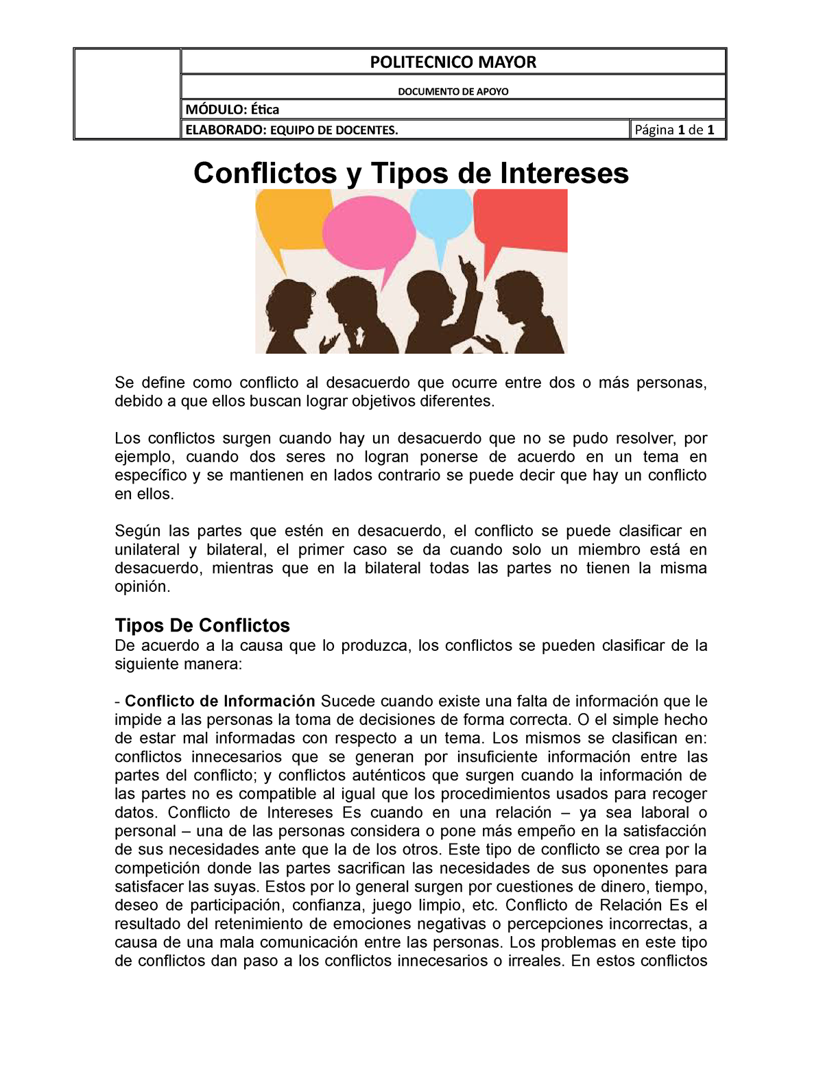 Conflicto Y Tipos De Conflictos Conflicto Y Tipos De Conflictos ...