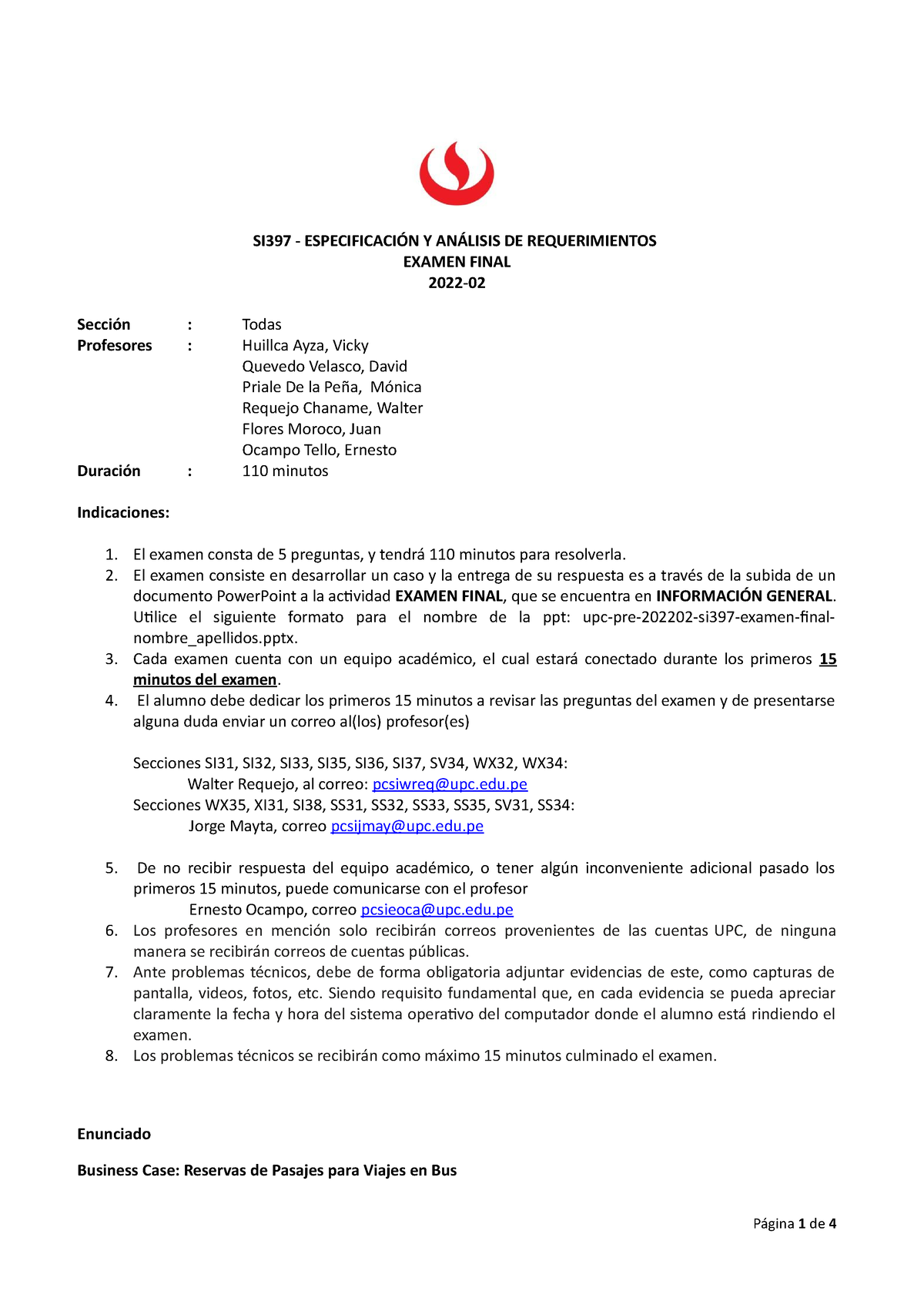 Upc Pre 202202 Si397 Examen Final Si397 EspecificaciÓn Y AnÁlisis De Requerimientos Examen 9628