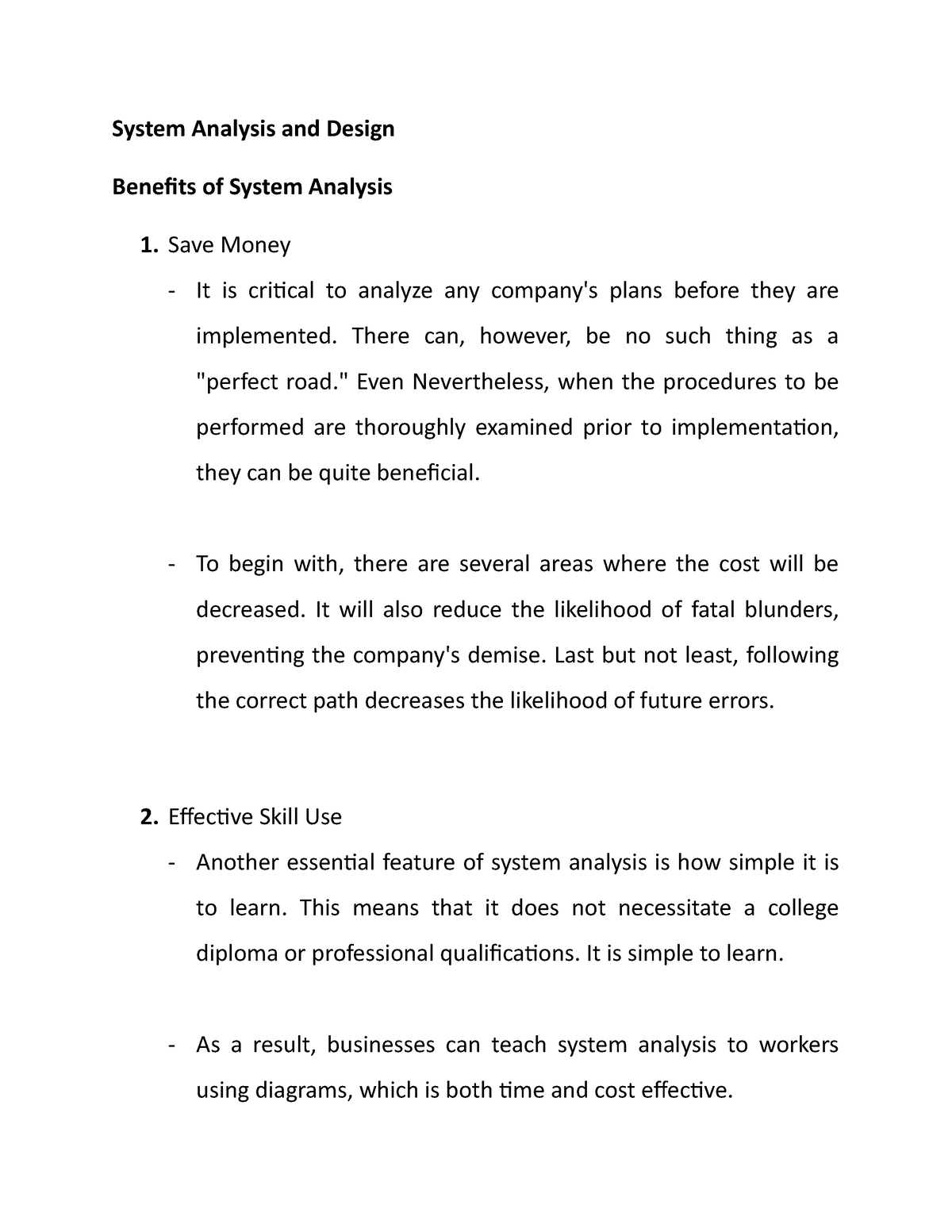 system analysis and design thesis sample