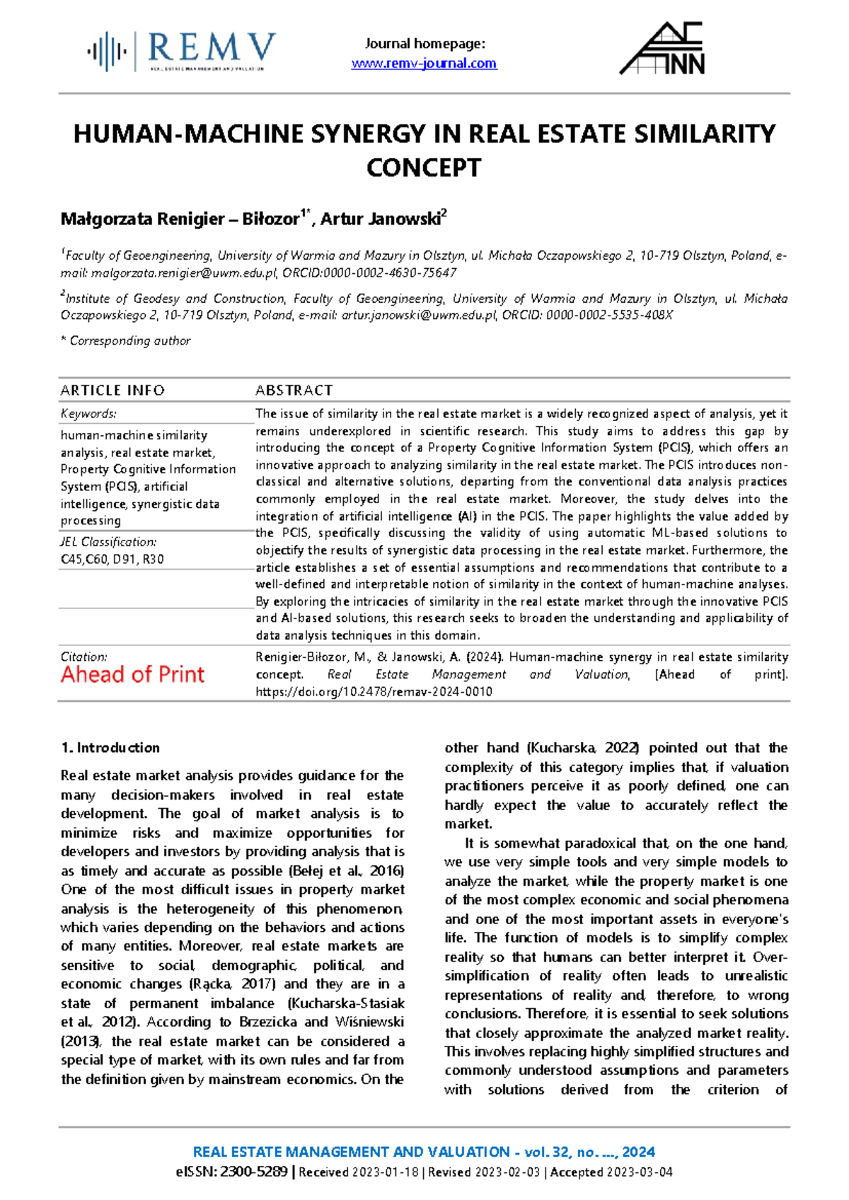 Human-Machine Synergy in Real Estate Similarity Co - Journal homepage ...