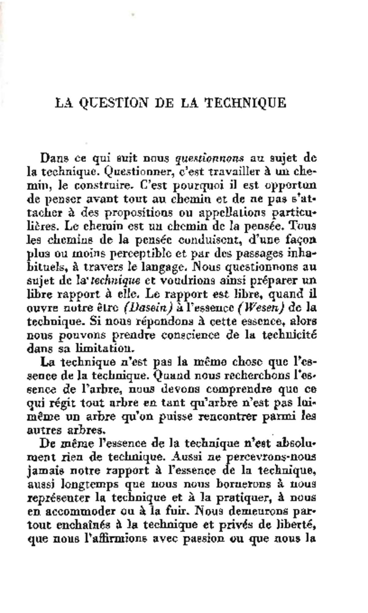 Heidegger Martin 1958 La question de la technique - ####### LA QUESTION ...