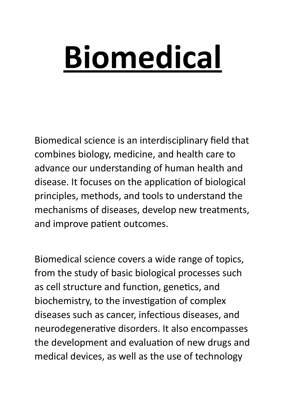 thesis biomedical science