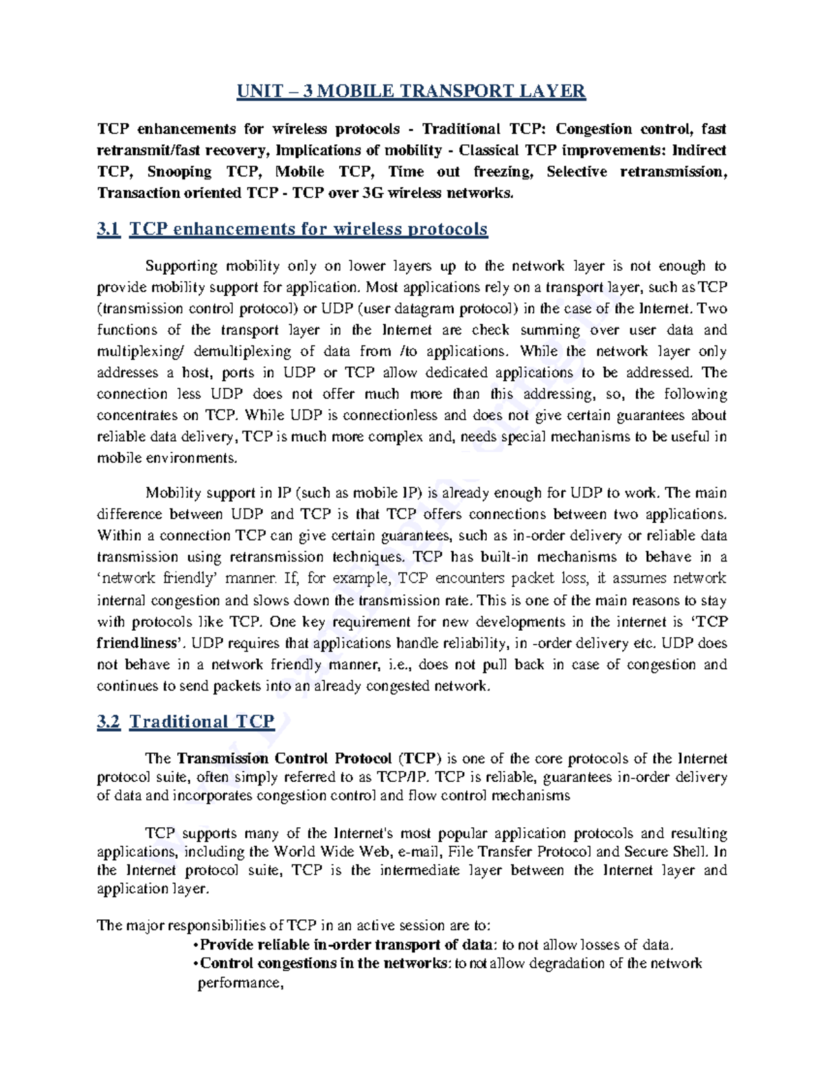 Wireless Networks - Module 3 - [Type here] [Type here] [Type here] 2020 ...