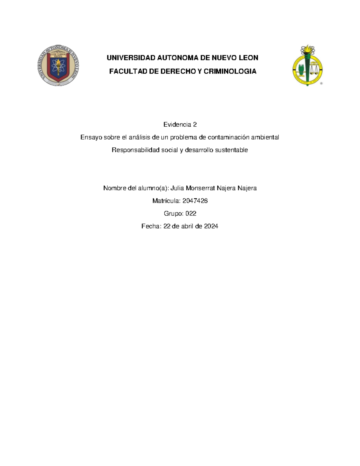 EV2 RSS-JMNN - Evidencia 2 Responsabilidad Social - UNIVERSIDAD ...