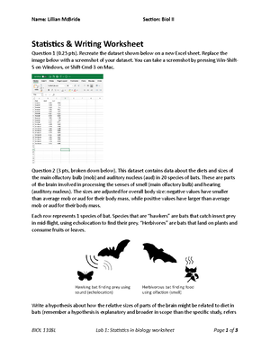 F23 1108L-Phylogenetics Worksheet 1 - Phylogenetics Exercise #4 ...