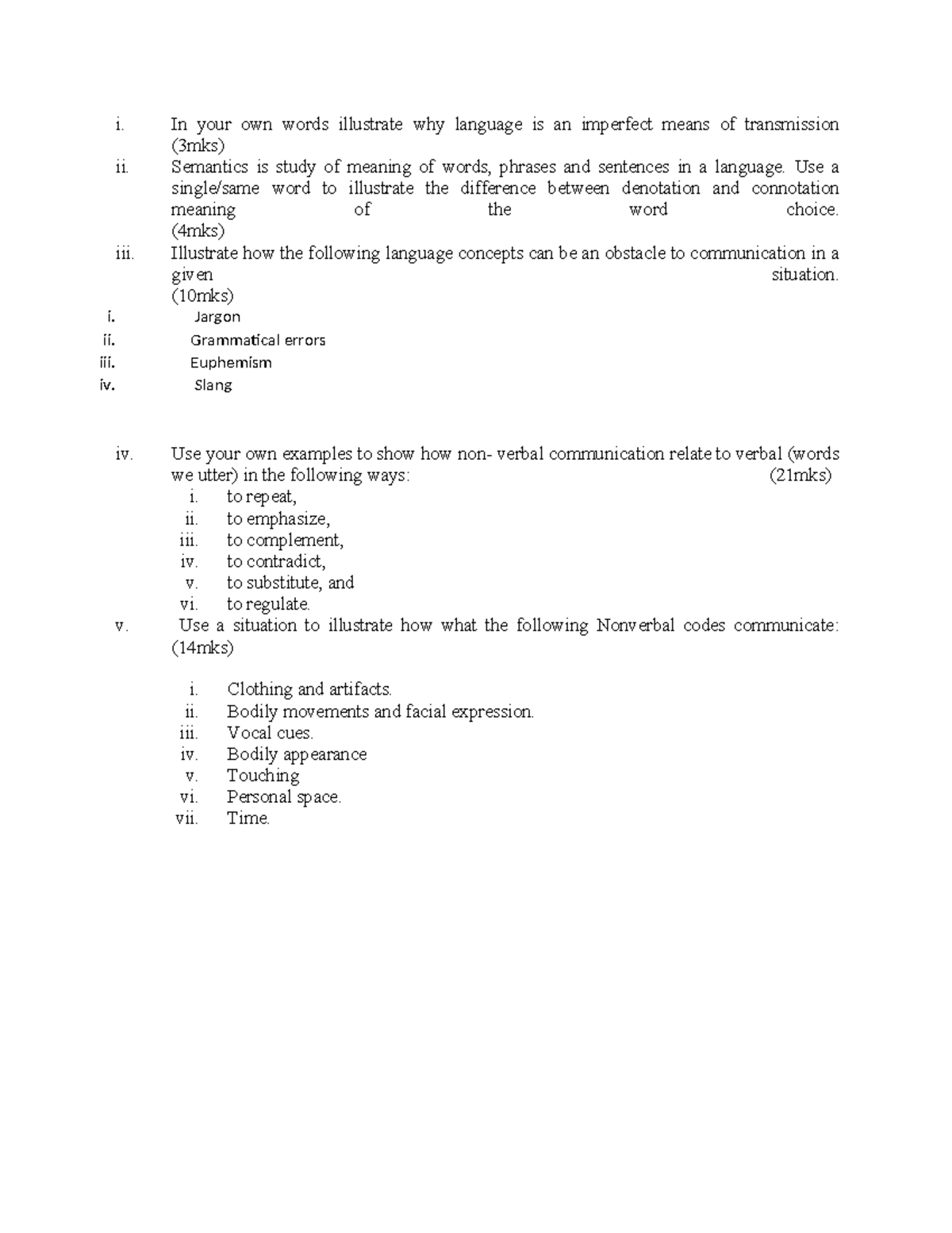 Assignment on Language Use in Communication - i. In your own words ...