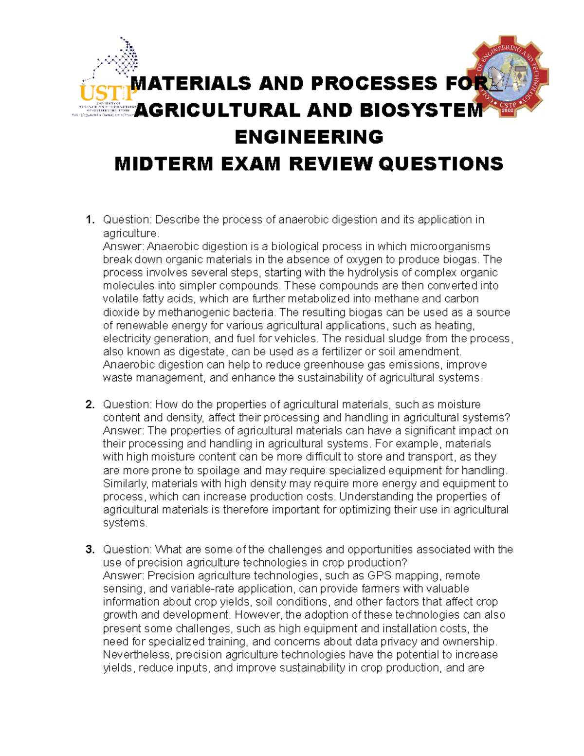 agricultural and biosystems engineering thesis topics