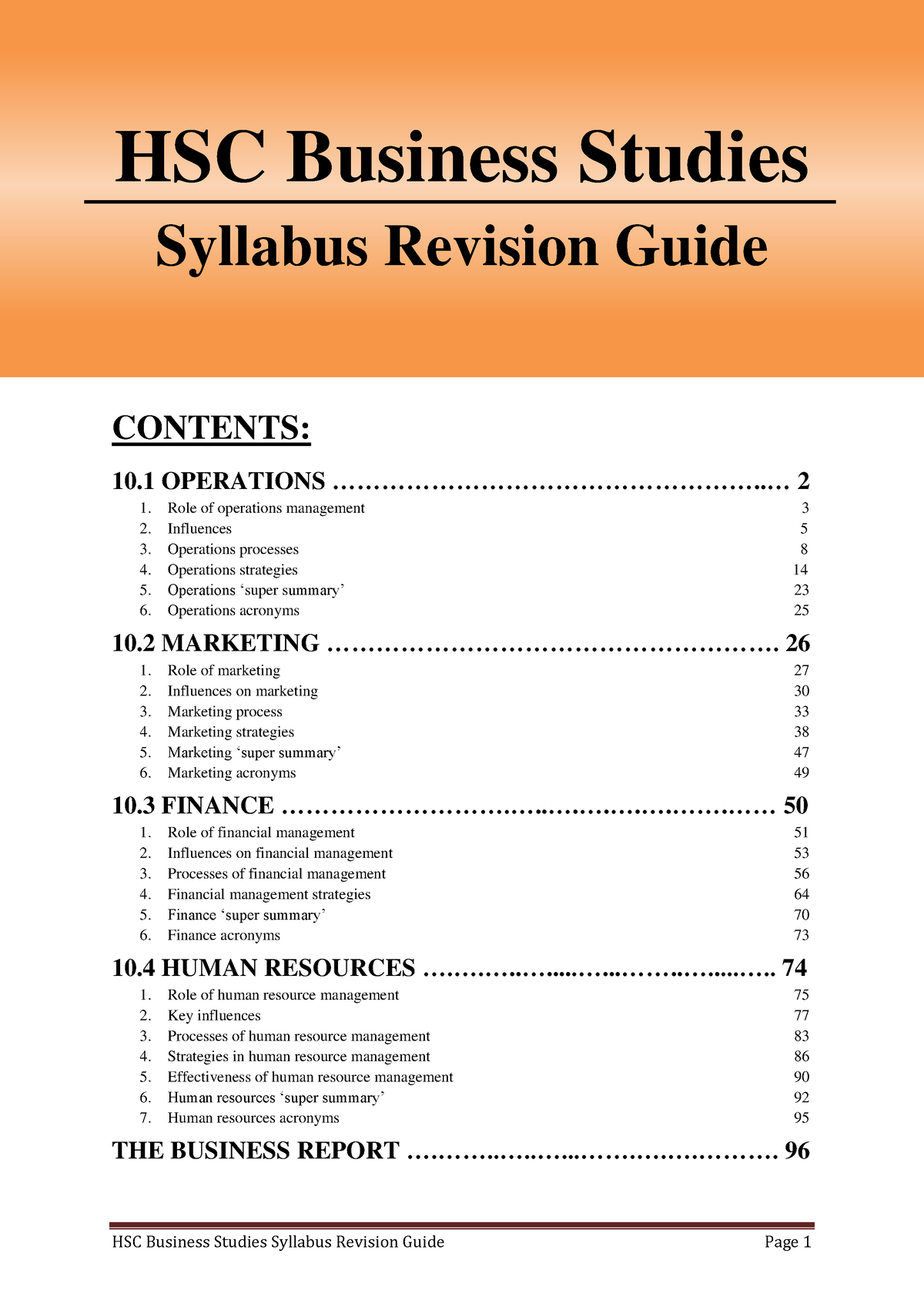 hsc business studies essay plans