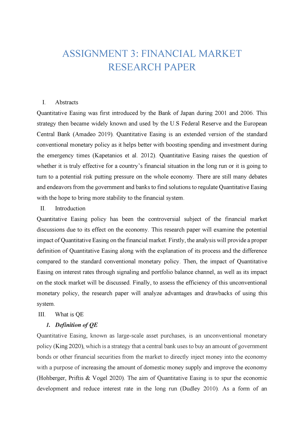 money market research paper