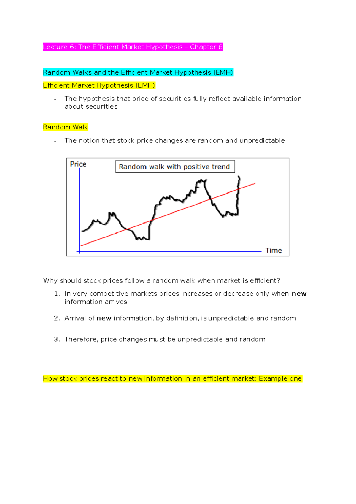 write short notes on efficient market hypothesis