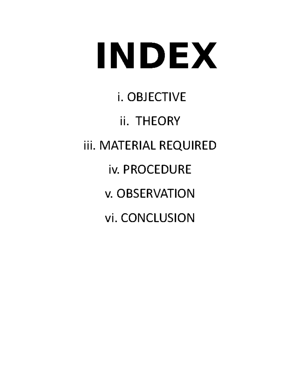 Physics investigatory project class 12 d - INDEX i. OBJECTIVE ii ...
