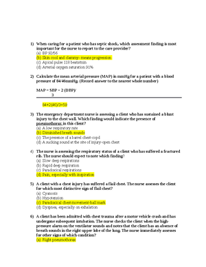 MED SURG 201 Final EXAM Guide 2022-2023 - Final Exam 1. What would be ...