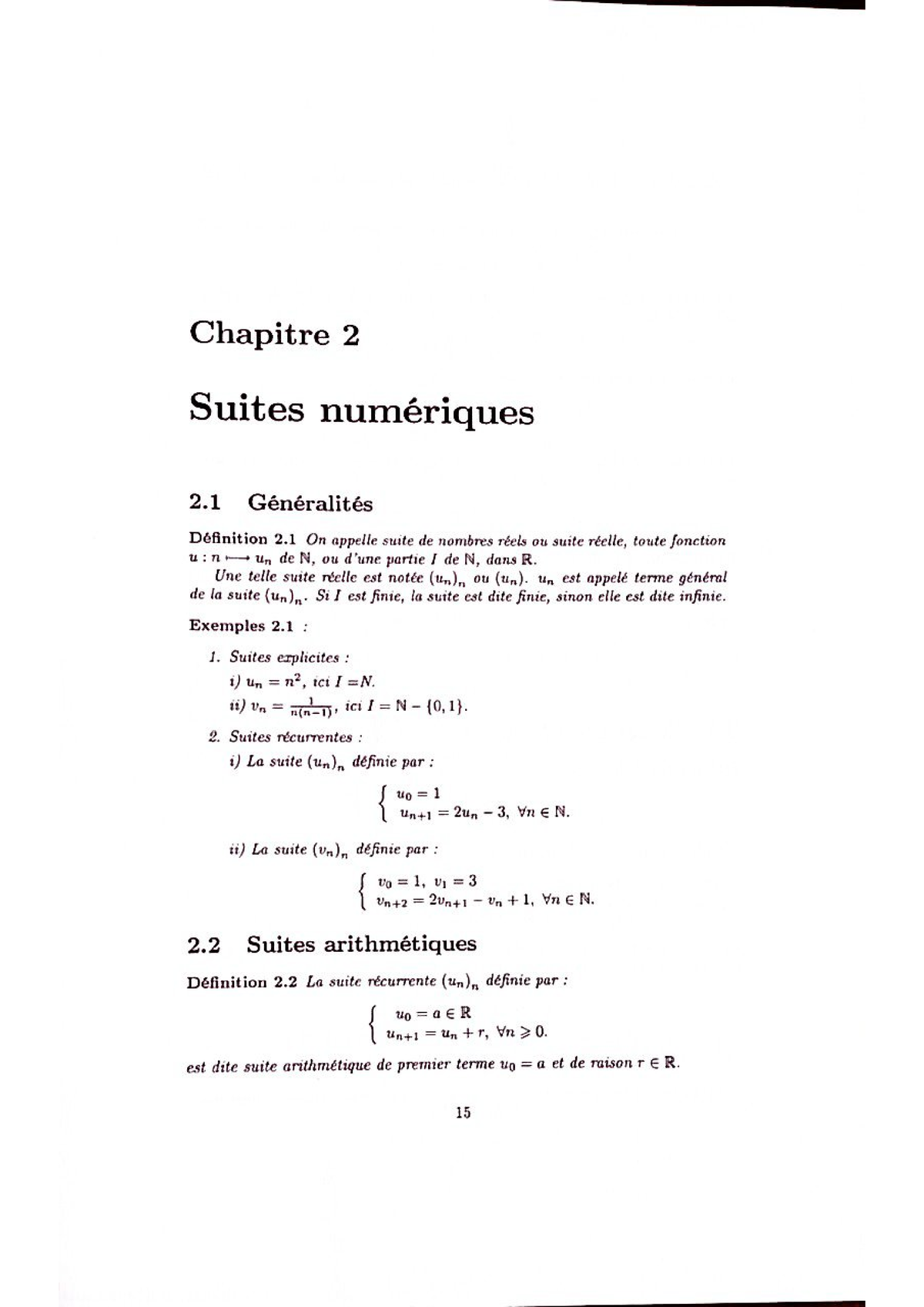 Analyse 1 Chapitre 2 - Analyse 1 - Studocu