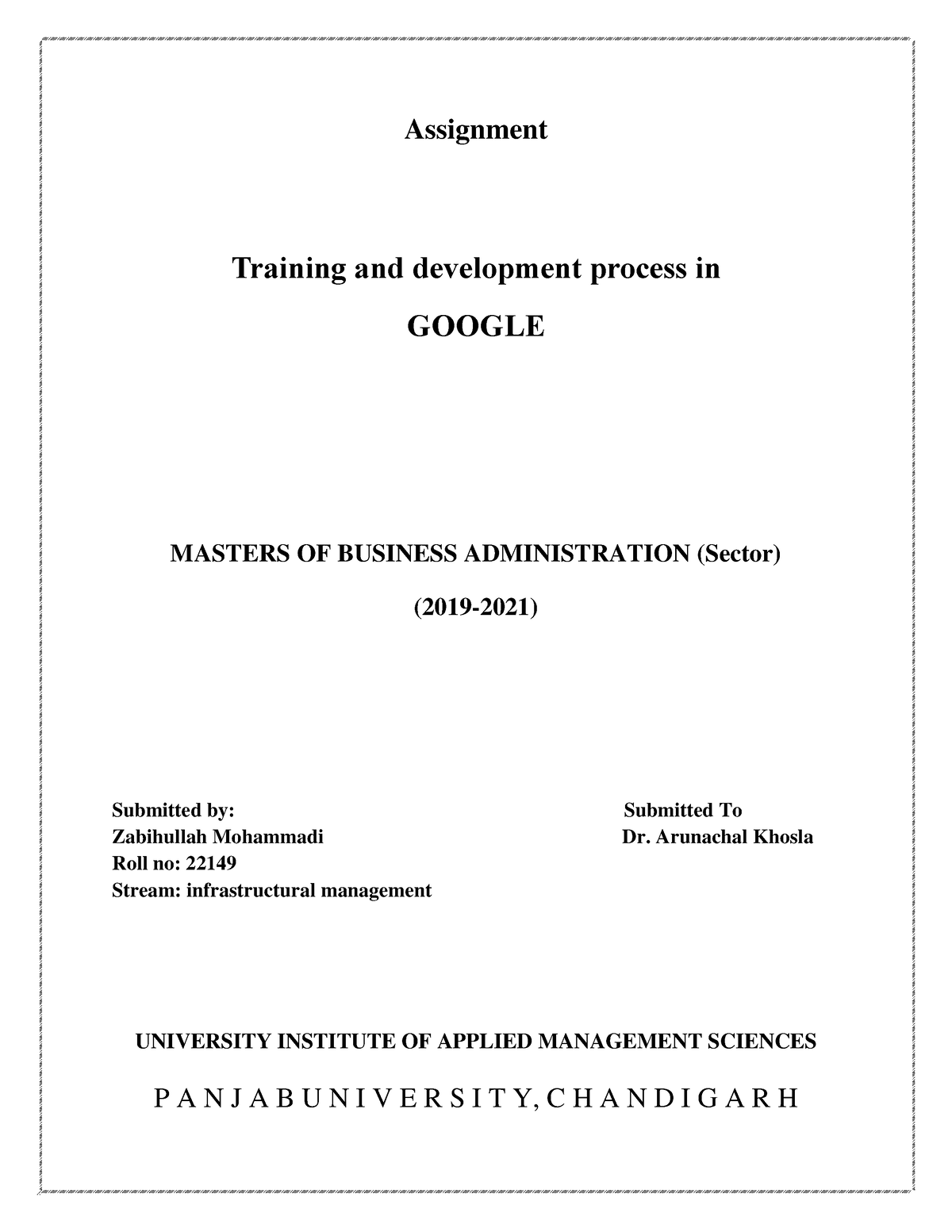 google training and development case study