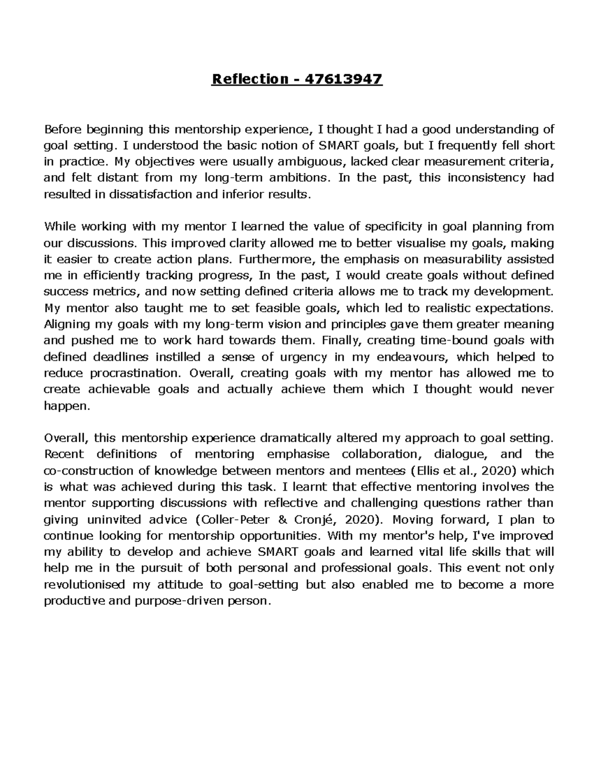 ARTS1000 Reflection - Reflection - 47613947 Before beginning this ...