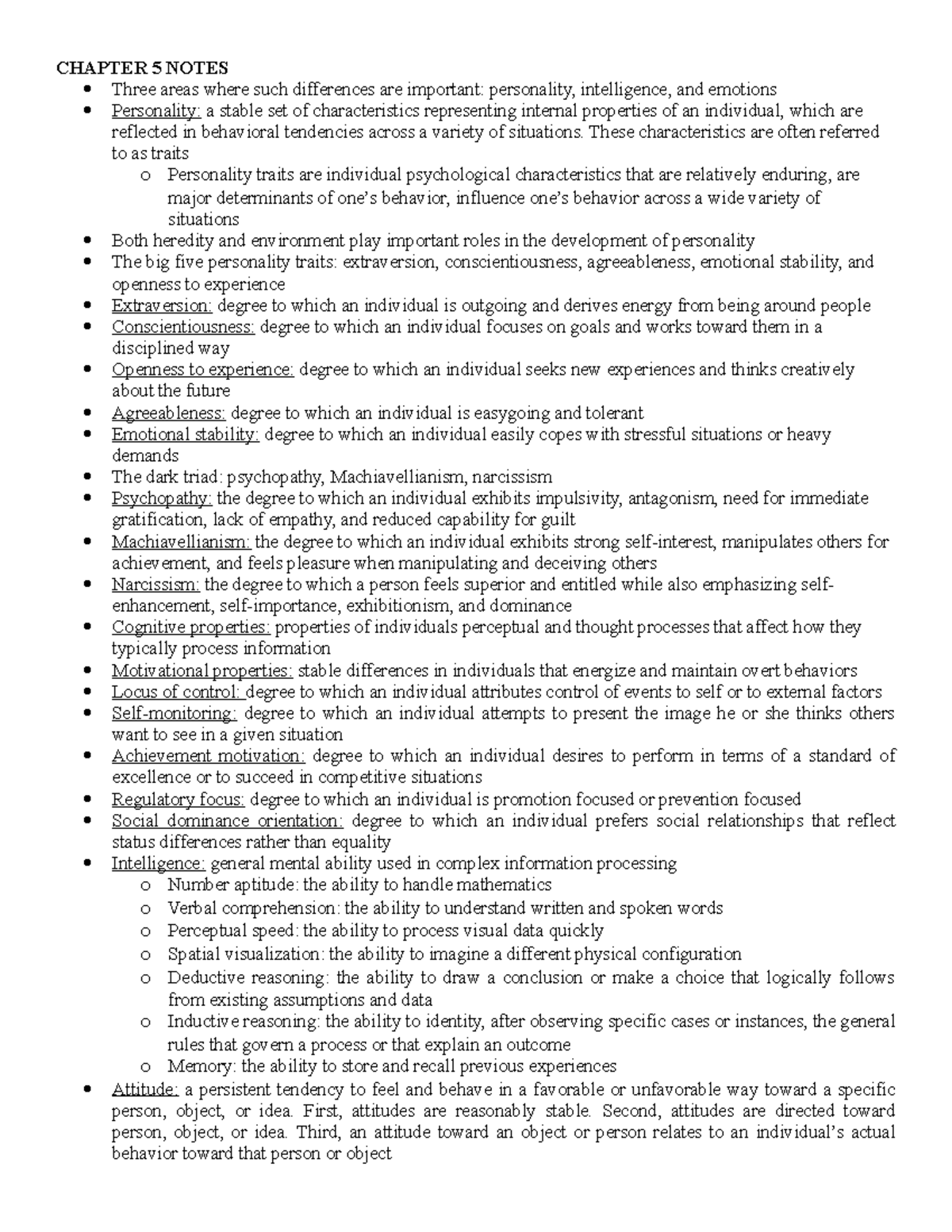 Chapter 5 Notes - CHAPTER 5 NOTES Three areas where such differences ...