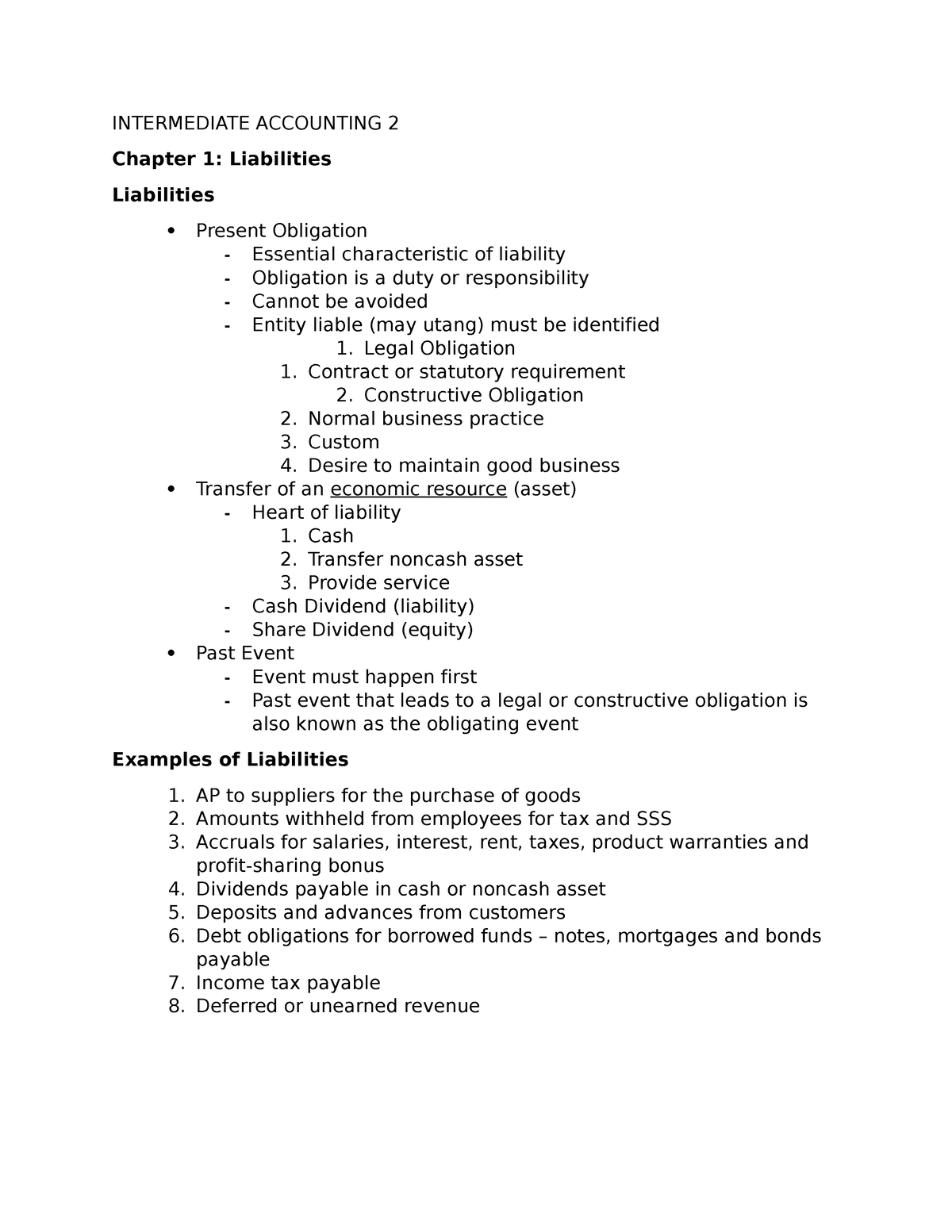 Intermediate Accounting 2 - INTERMEDIATE ACCOUNTING 2 Chapter 1 ...