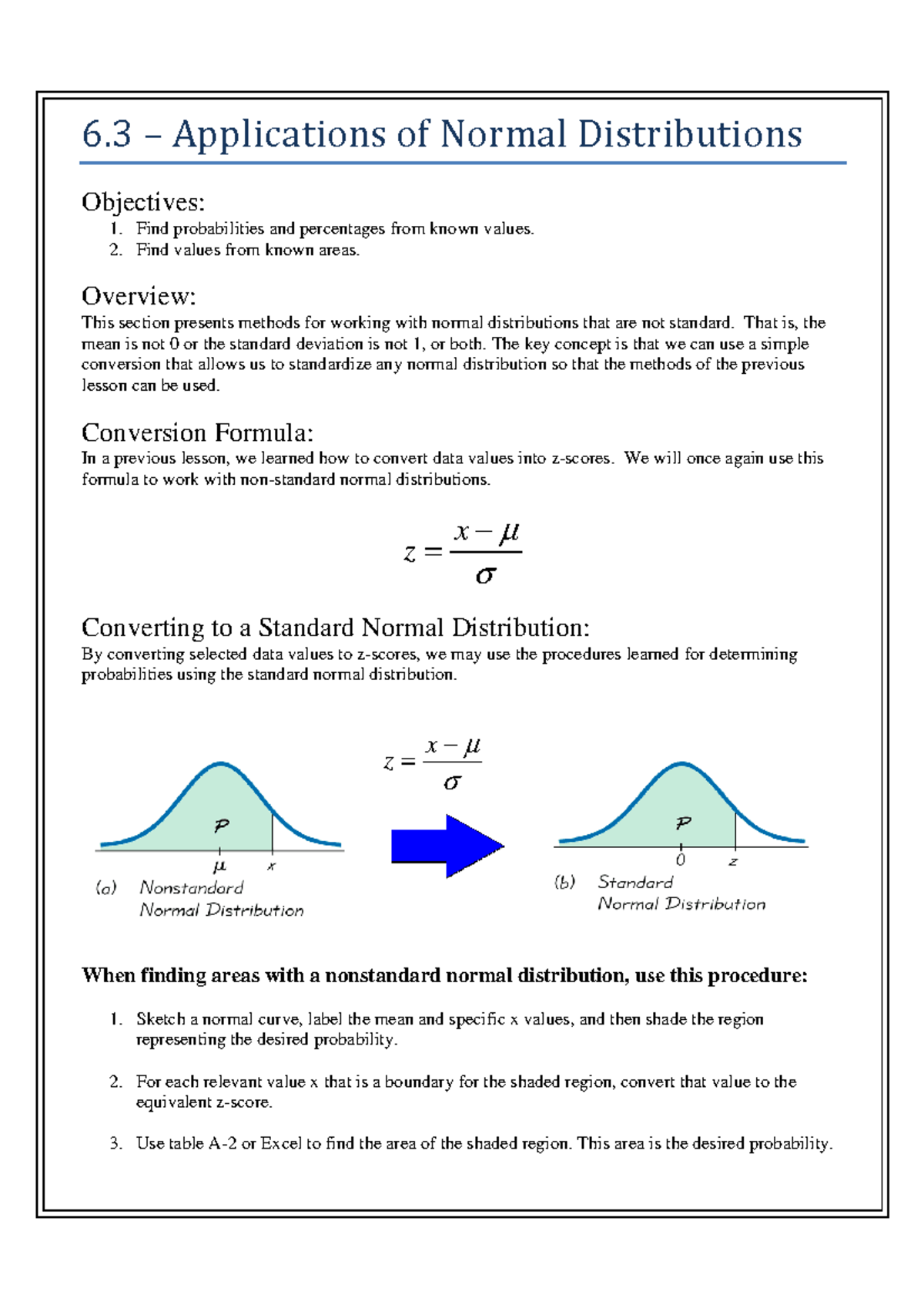 6-3-applications-of-normal-distribution-6-3-applications-objectives