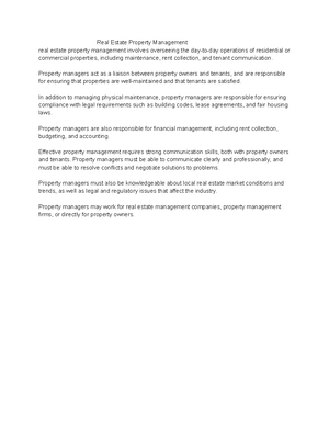 Real Estate Property Management notes 3 - Real Estate Property ...