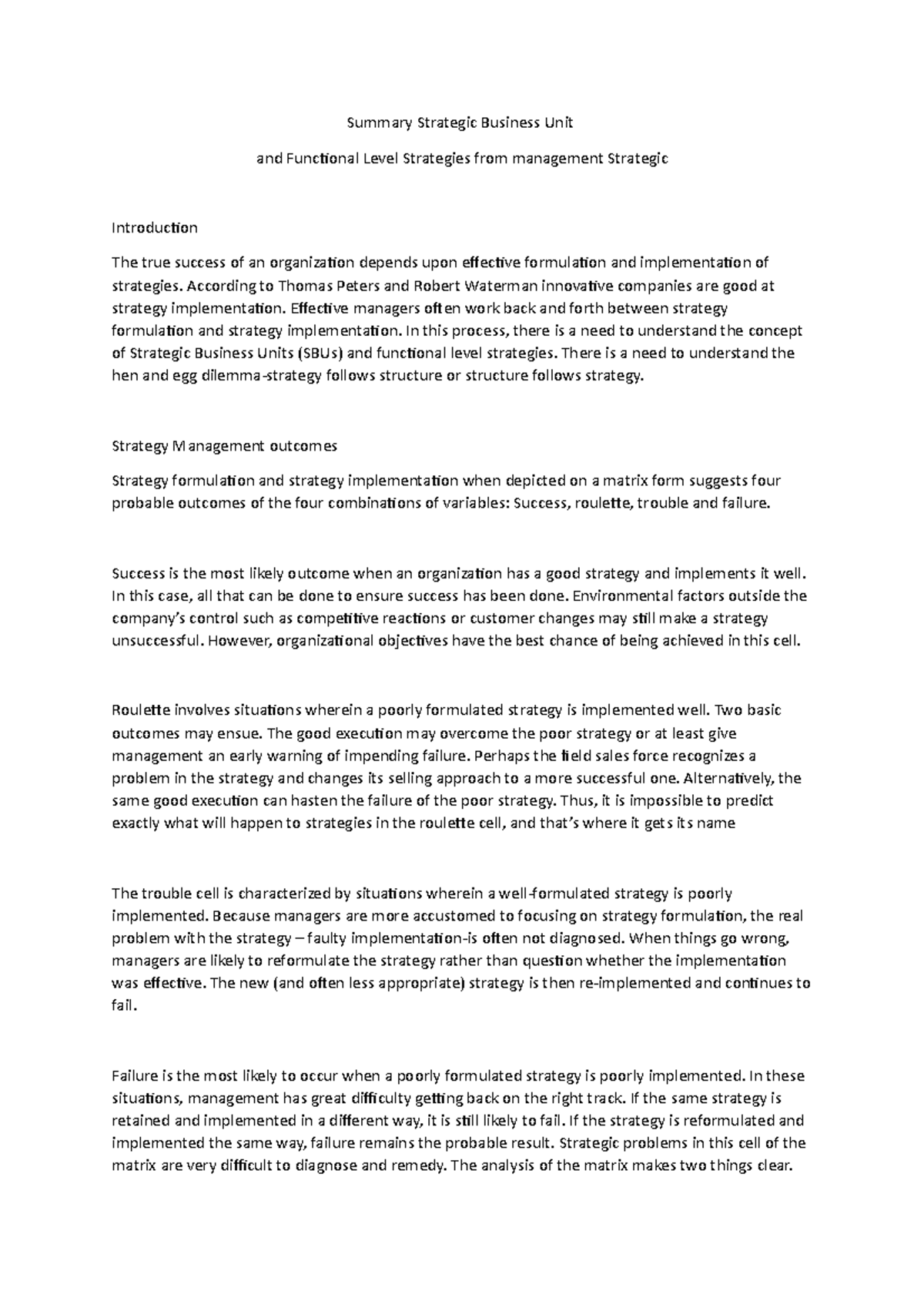 summary-strategic-business-unit-and-functional-level-strategies-from