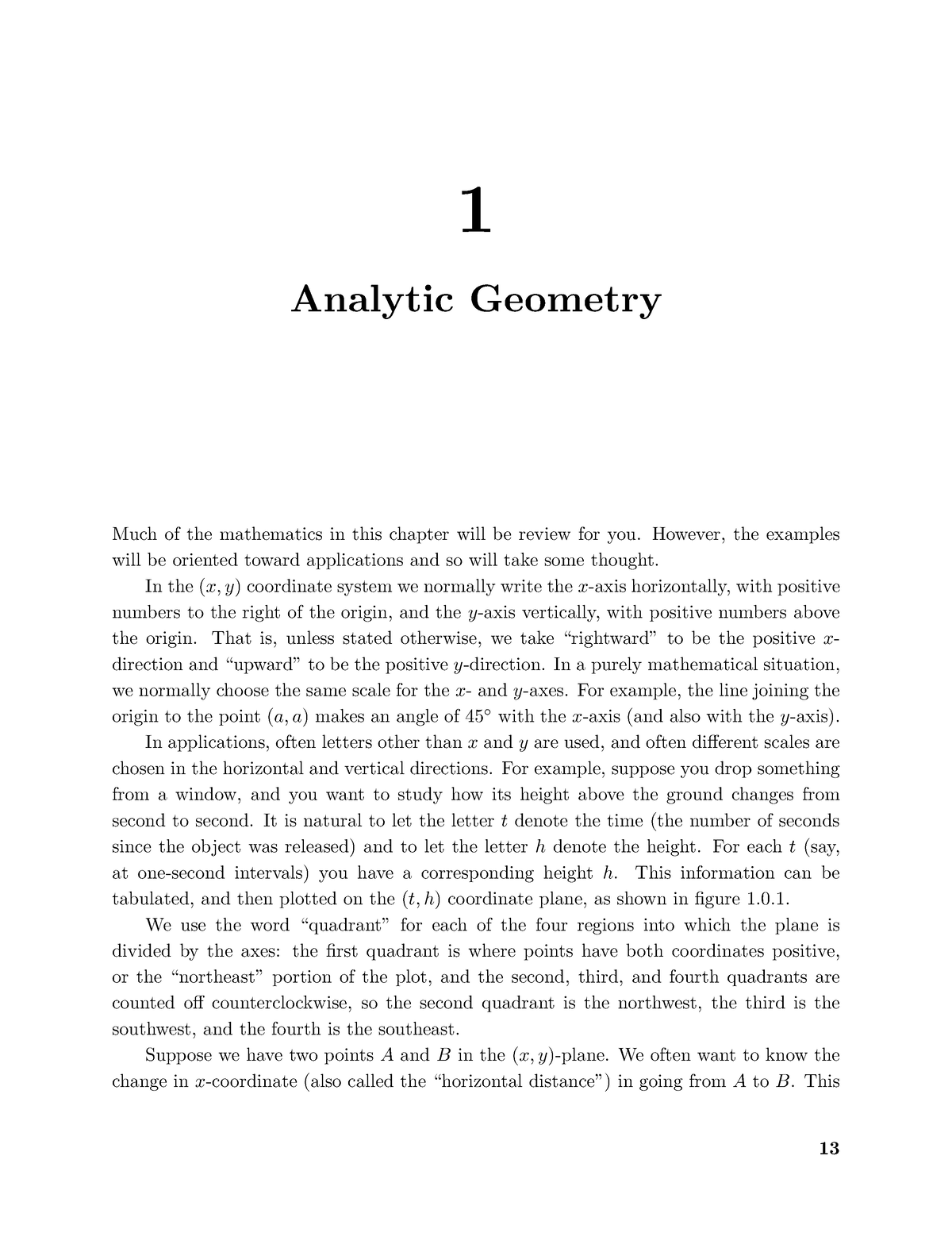 Calculus 01 Analytic Geometry - 1 Analytic Geometry Much Of The ...