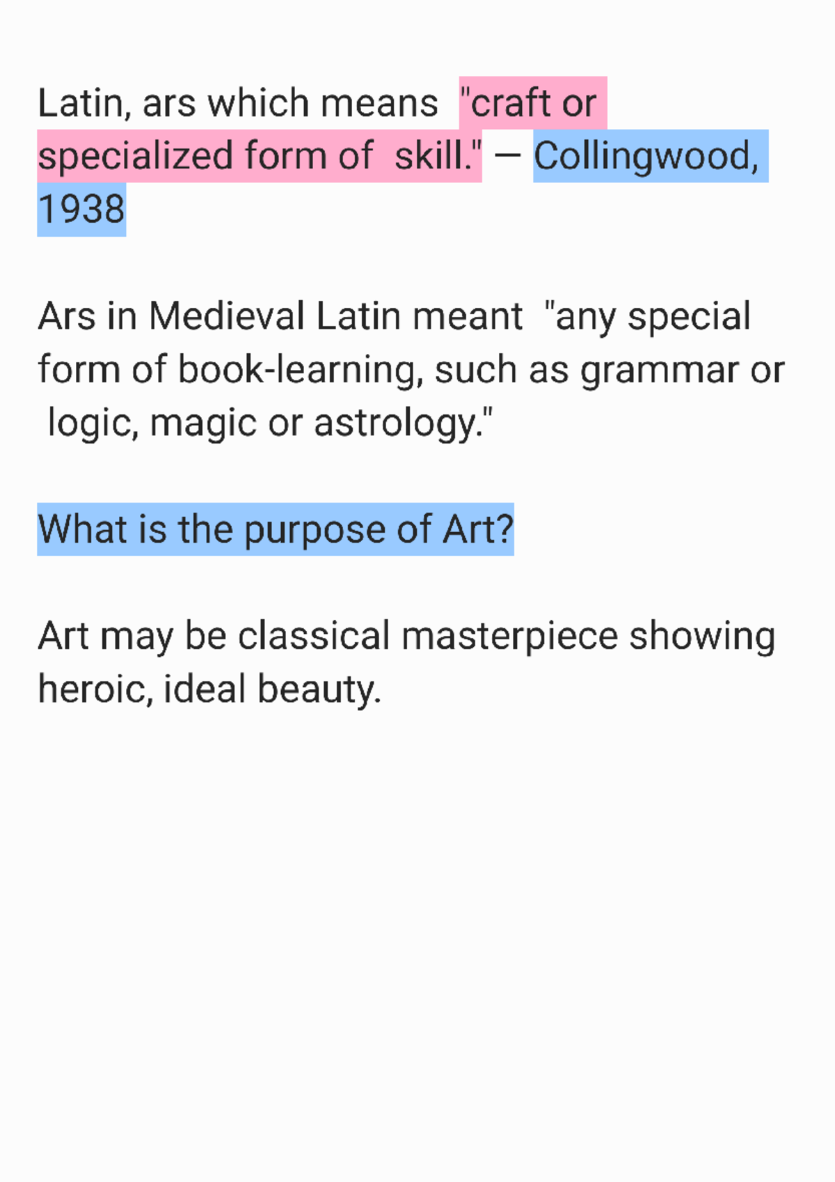 Arts Appreciation 2nd Topic - Latin, ars which means or specialized ...