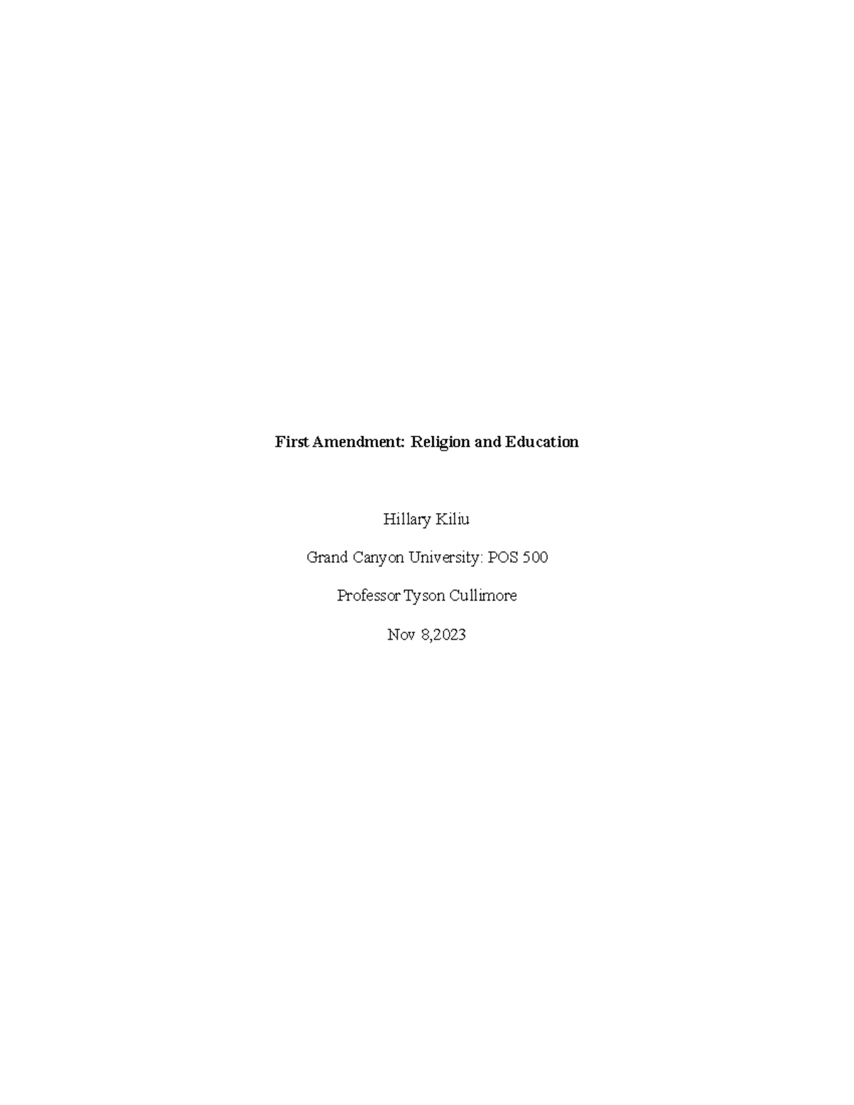 Untitled document-10 - paper - First Amendment: Religion and Education ...