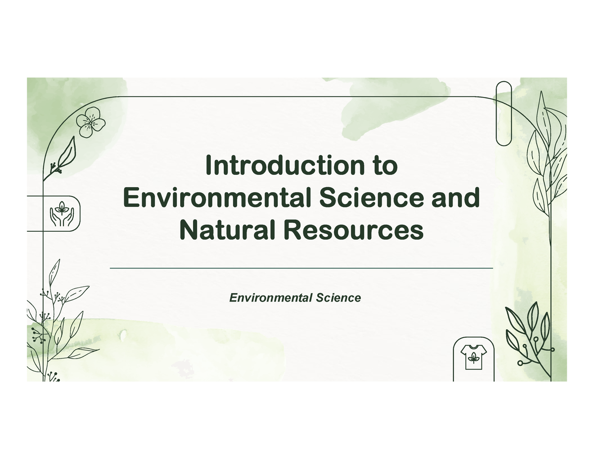 Introduction To Environmental Science - Introduction To Environmental ...