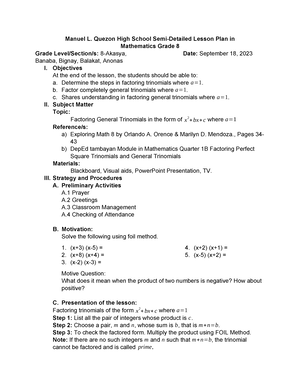 Math 8 Q2 LAS 4 Final - Learning Activity Sheet Grade 8 - I Mathematics ...