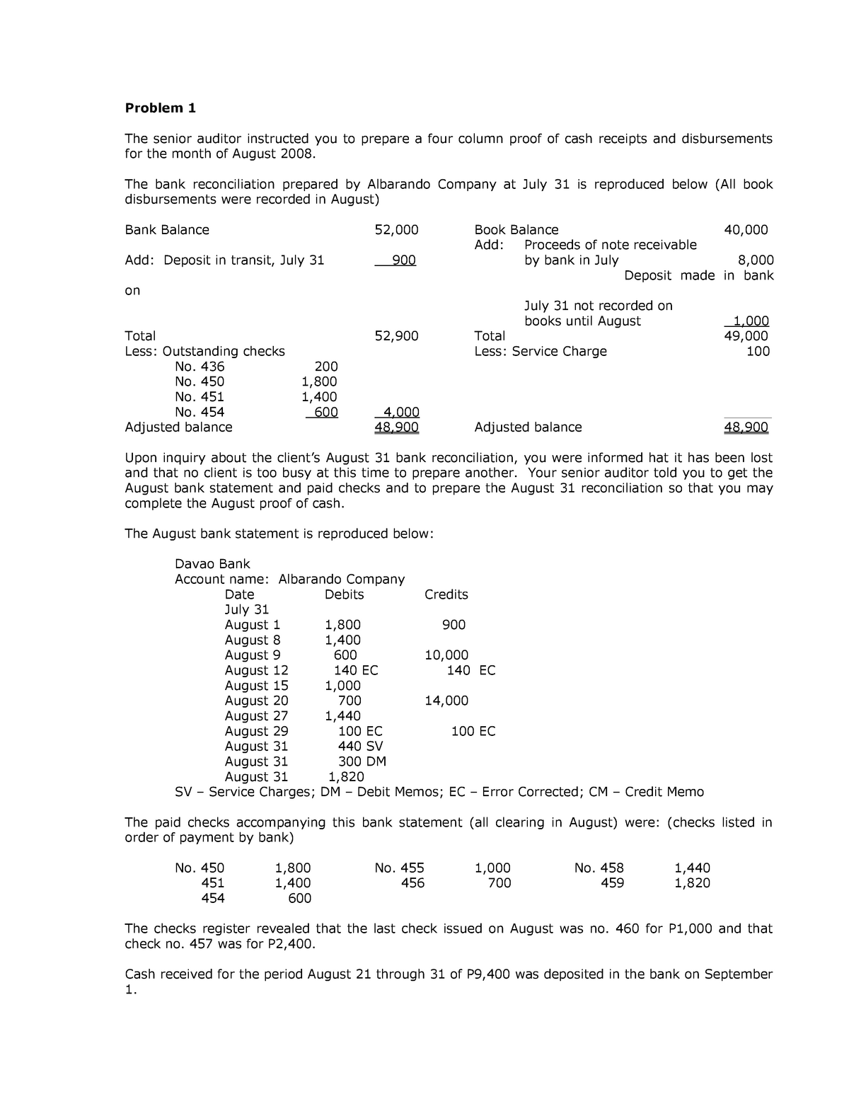 231988282-proof-of-cash-problem-1-the-senior-auditor-instructed-you