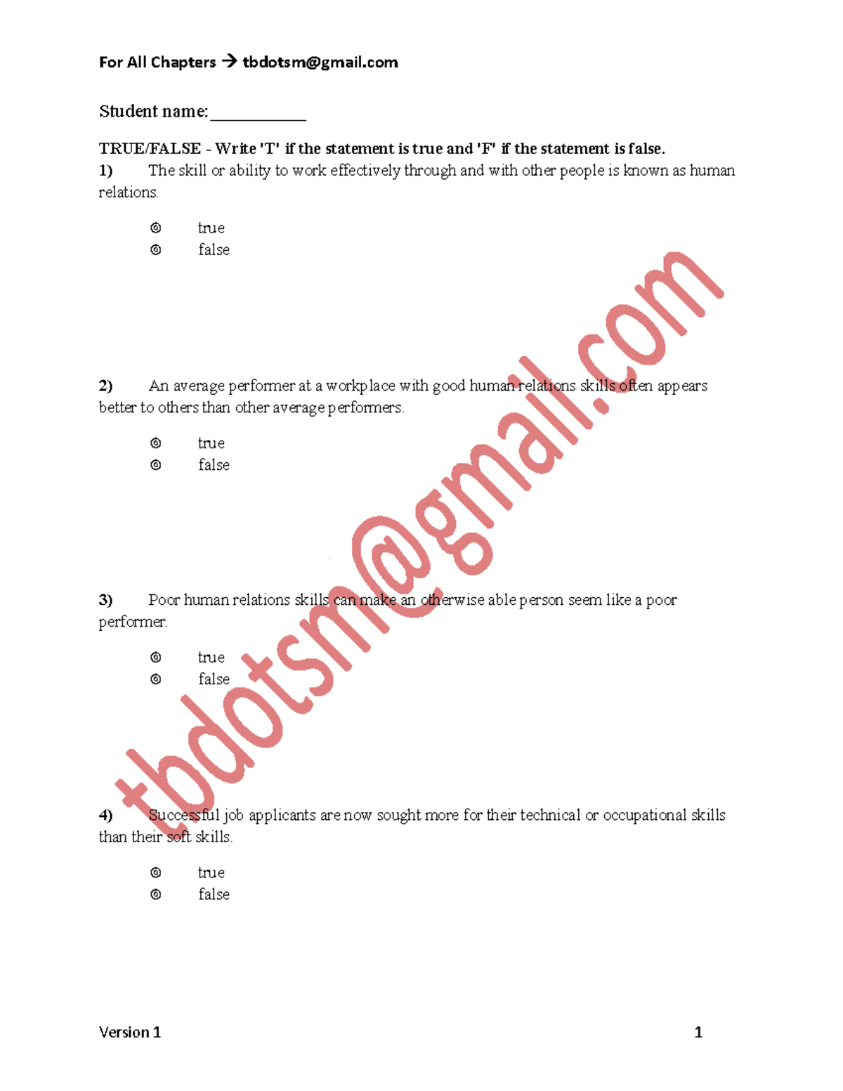 Test bank Solution Manual For Human Relations 7th Edition by Lamberton ...