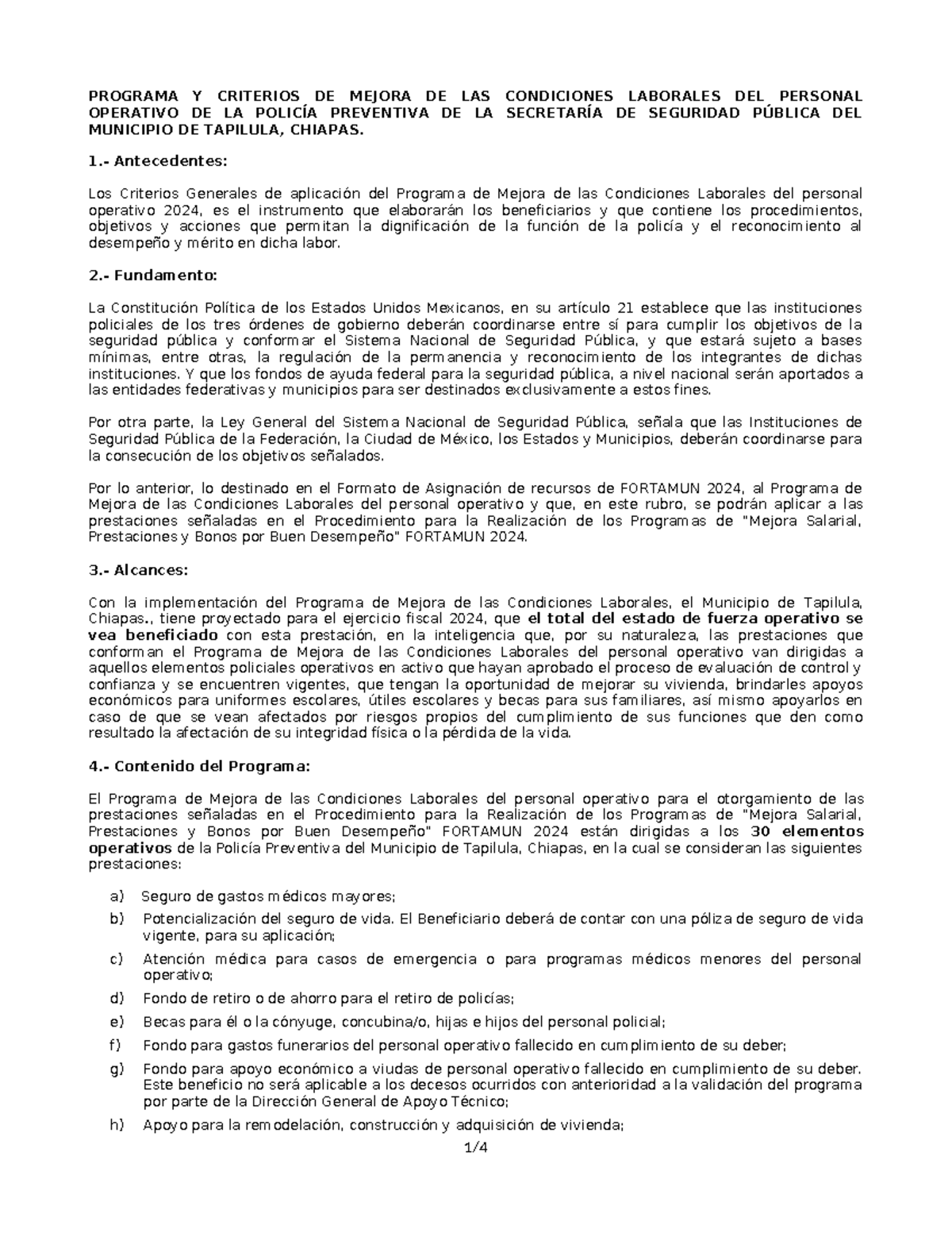 Programa Mejora Salarial Tapilula 24 - PROGRAMA Y CRITERIOS DE MEJORA ...