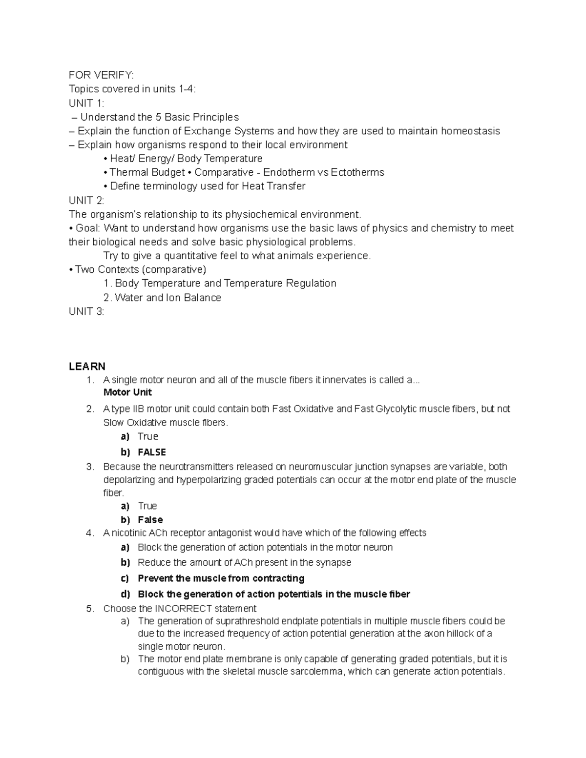 Module 5 Learn Evaluate FOR VERIFY Topics Covered In Units 1 4