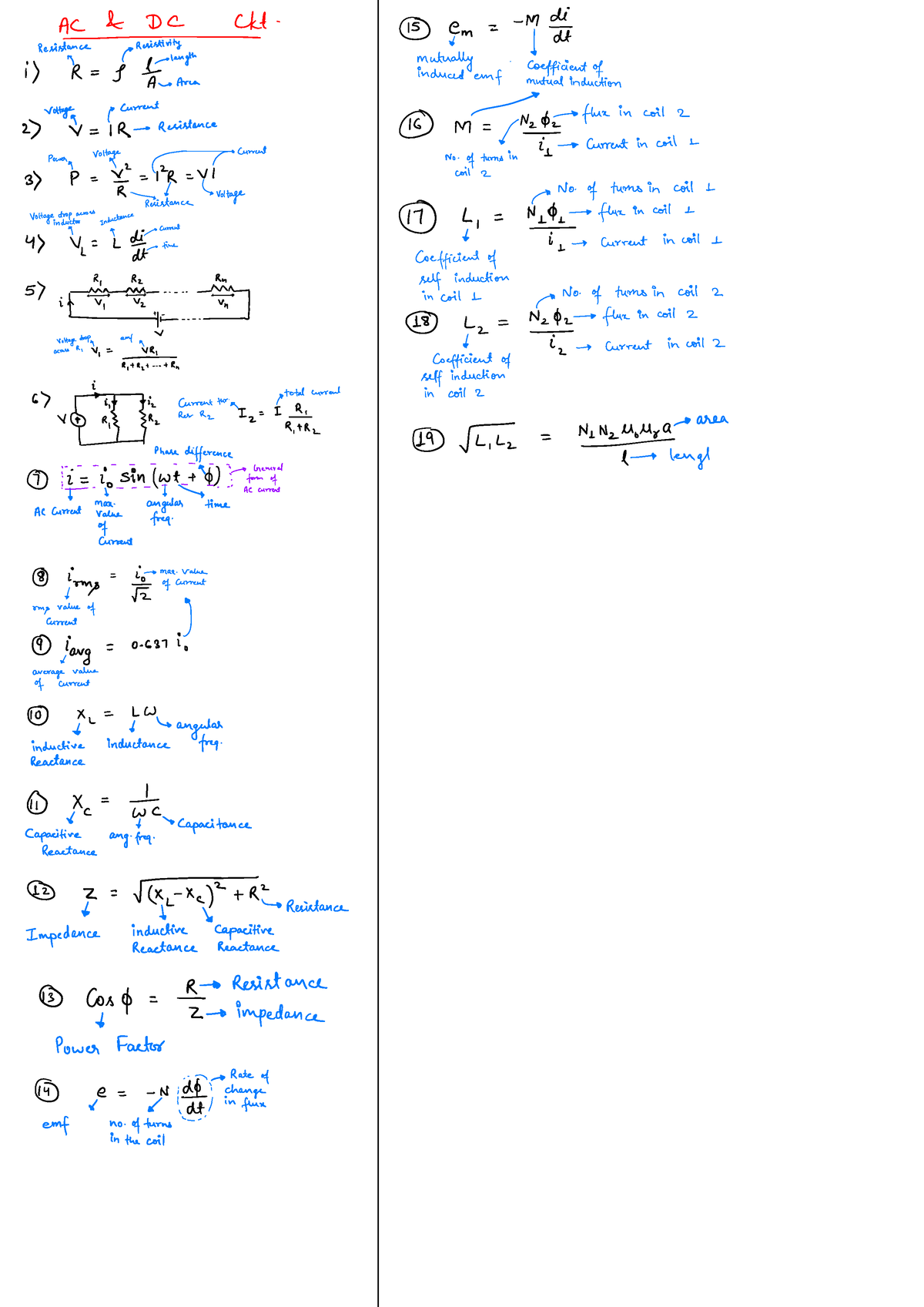 BEEE Formulas - For Your Help - Basic Electrical And Electronics ...